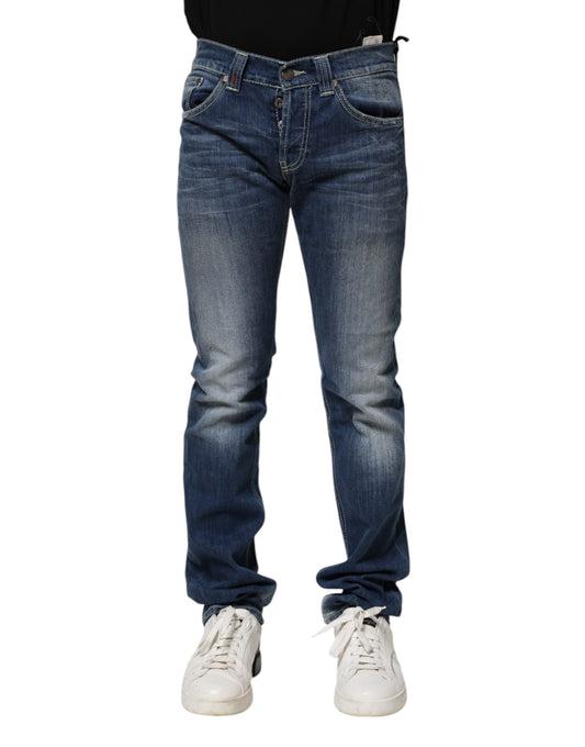 Dondup Blue Washed Skinny Fit Casual Men Denim Jeans Dondup