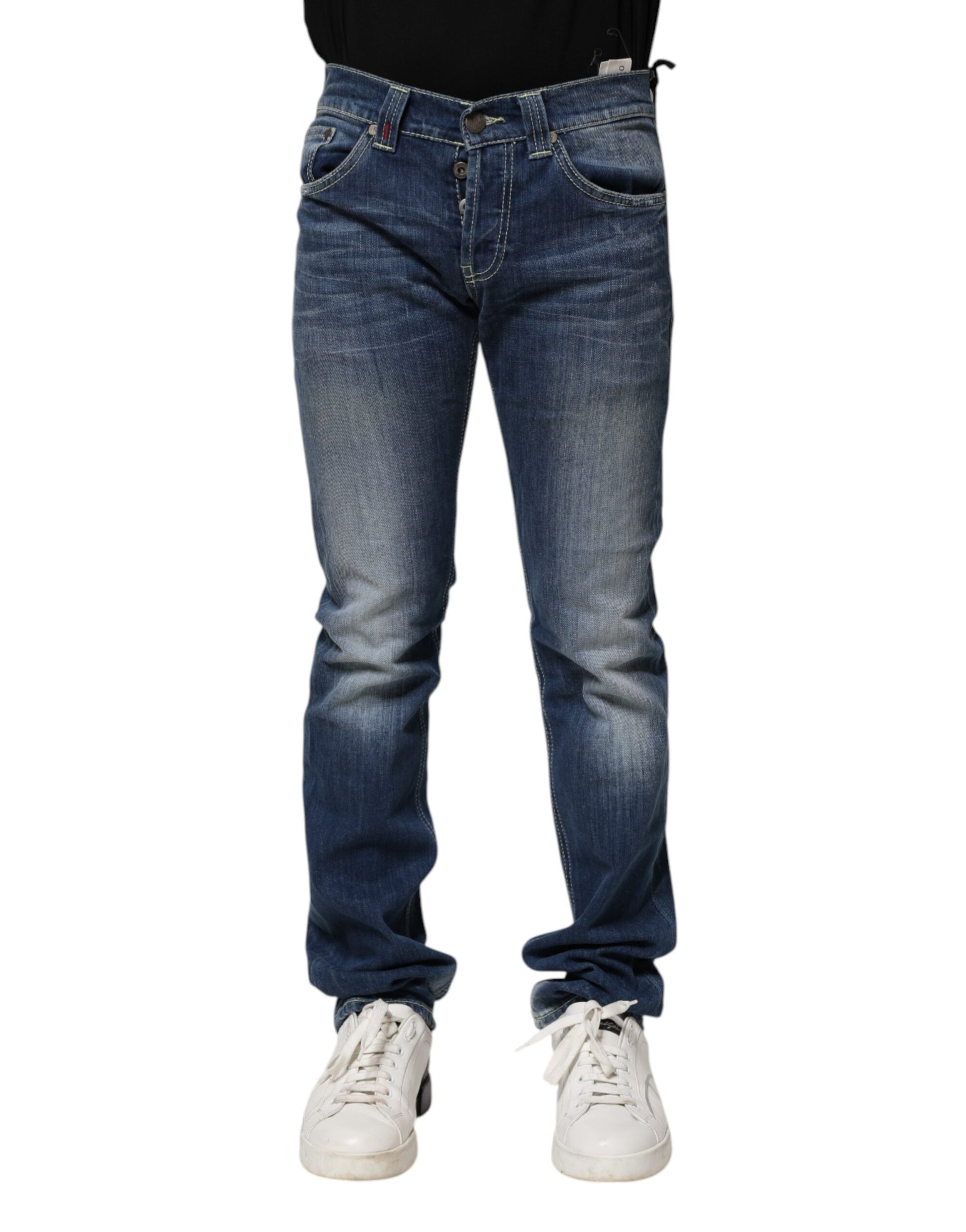 Dondup Blue Washed Skinny Fit Casual Men Denim Jeans Dondup
