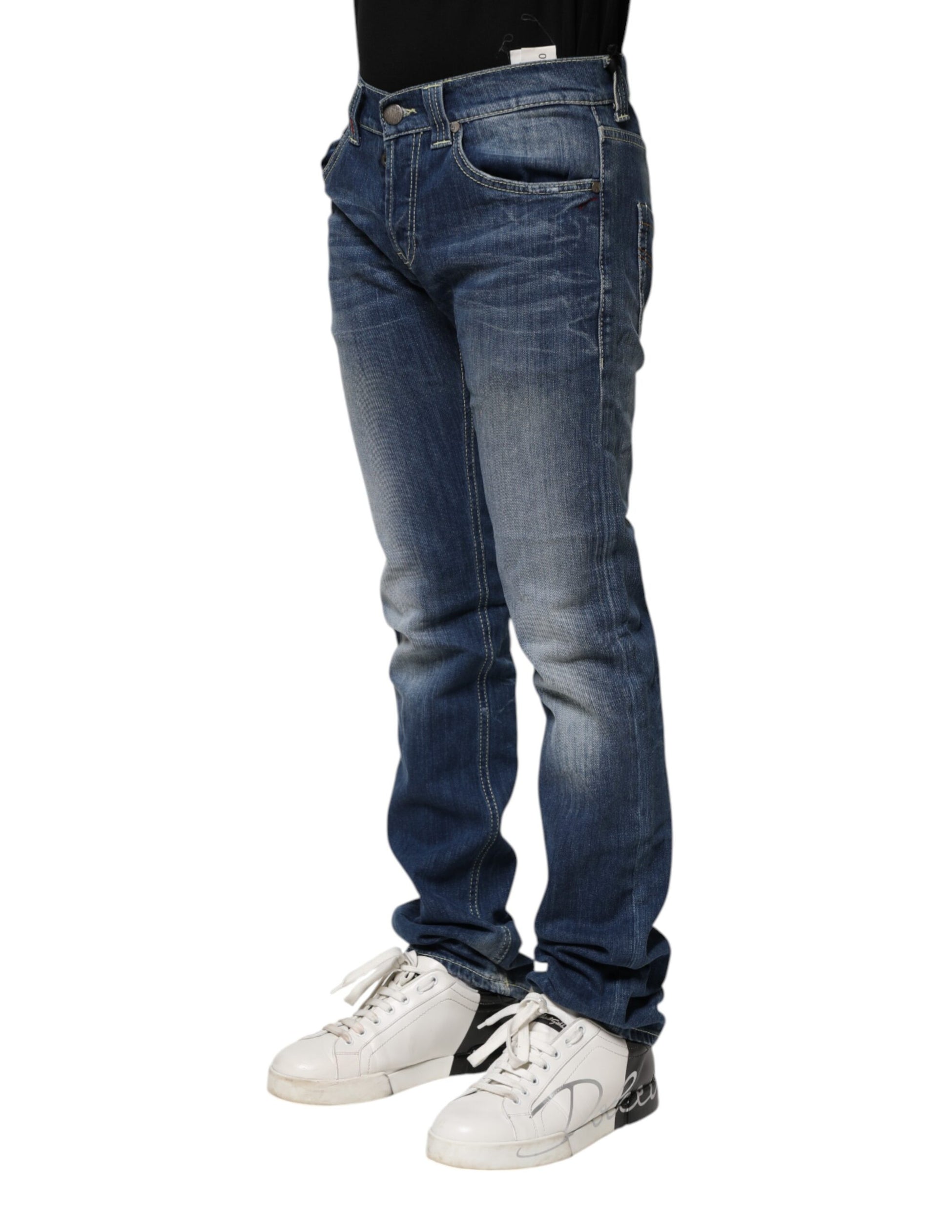 Dondup Blue Washed Skinny Fit Casual Men Denim Jeans Dondup