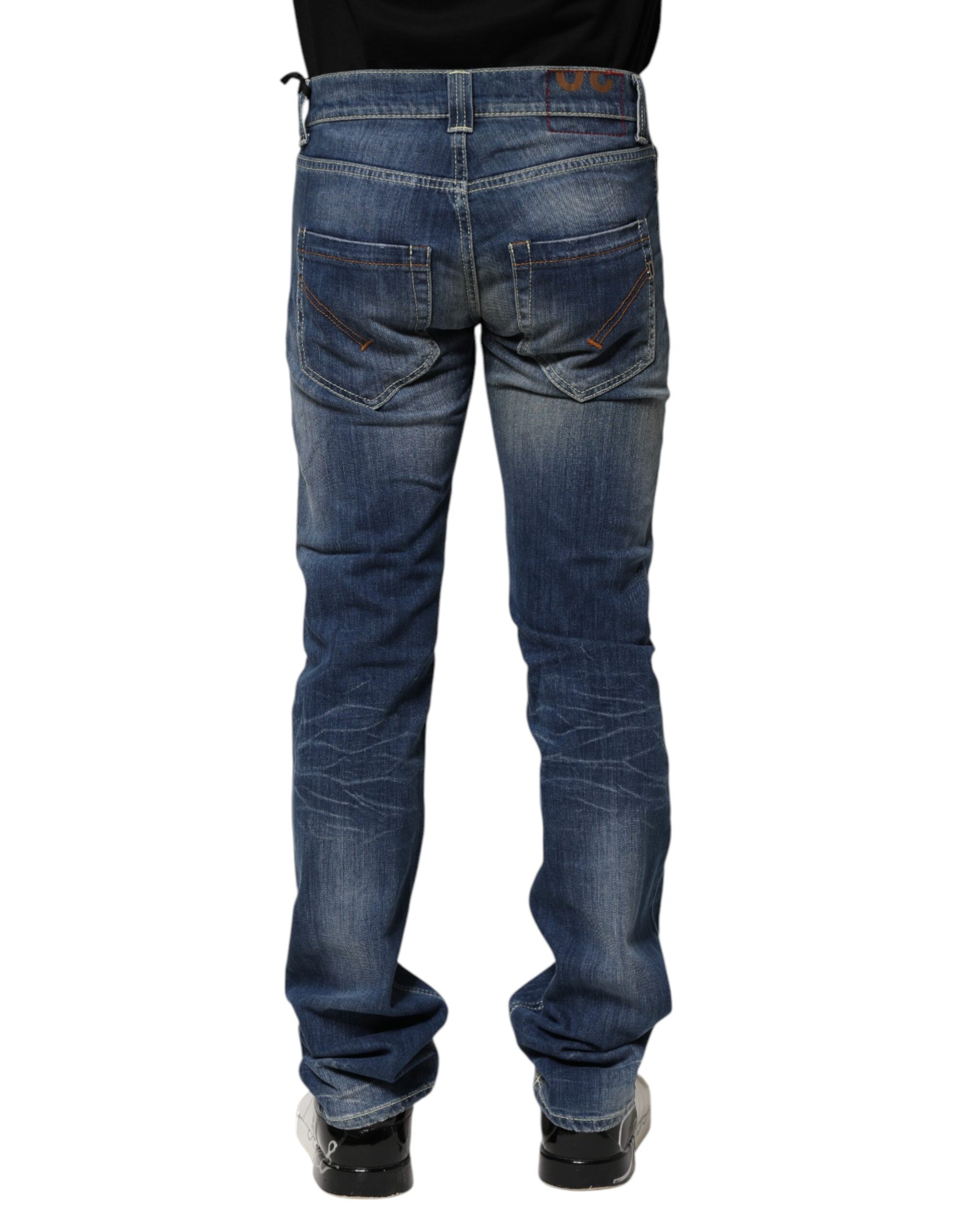 Dondup Blue Washed Skinny Fit Casual Men Denim Jeans Dondup