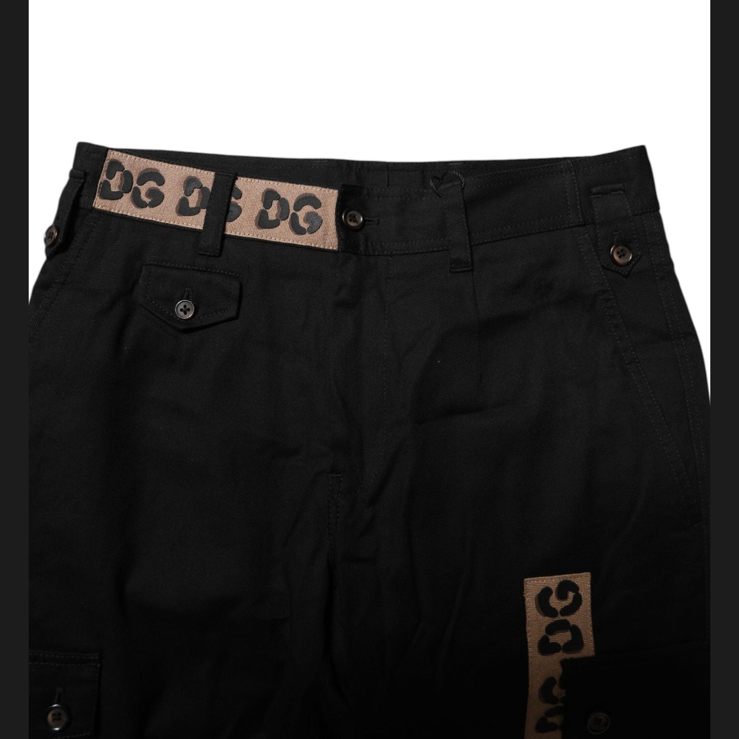 Dolce & Gabbana Black Cotton Cargo Casual Pants