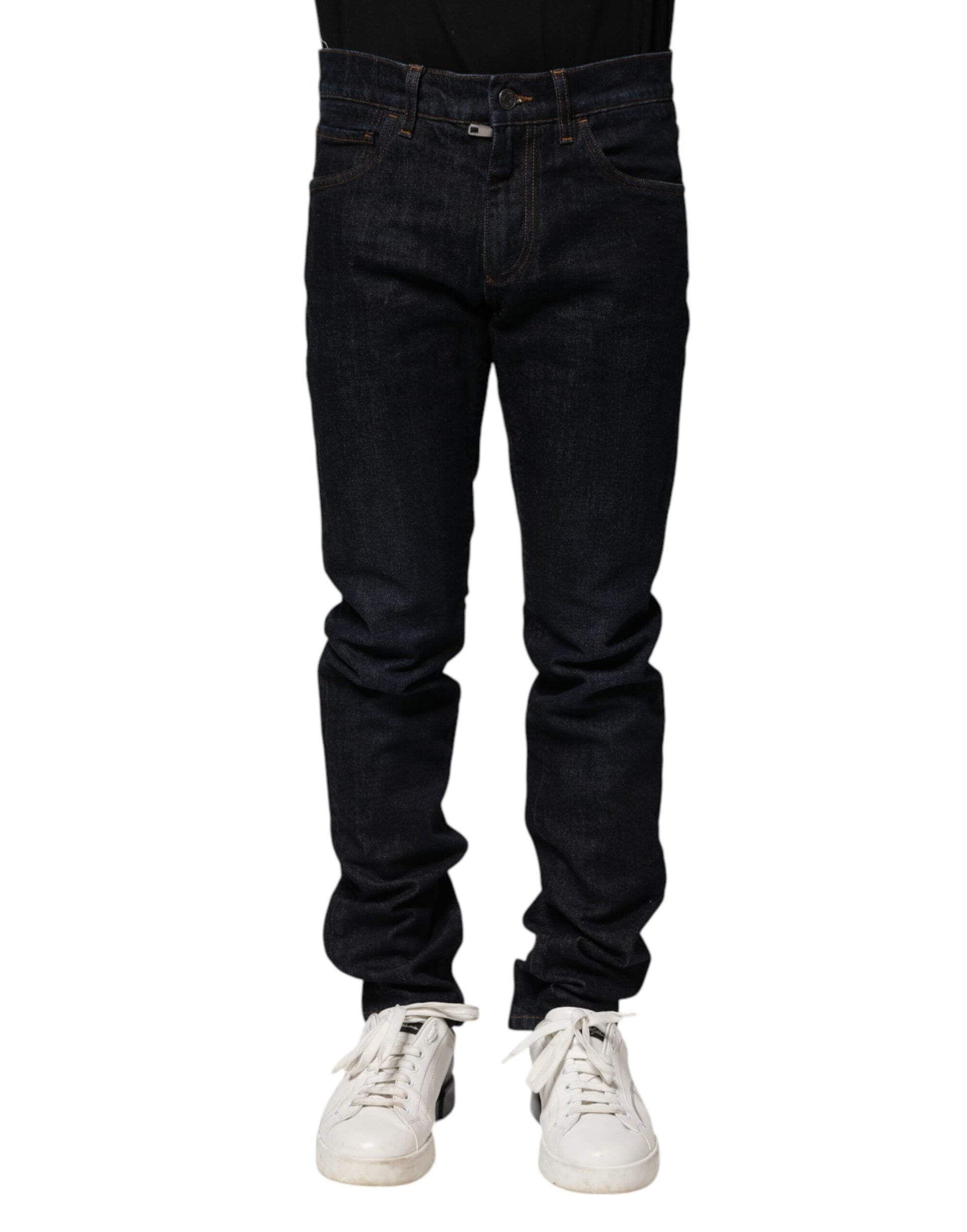 Dolce & Gabbana Black Cotton Skinny Denim Men Jeans Dolce & Gabbana