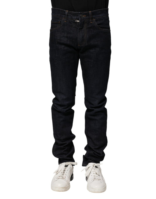 Dolce & Gabbana Black Cotton Skinny Denim Men Jeans Dolce & Gabbana