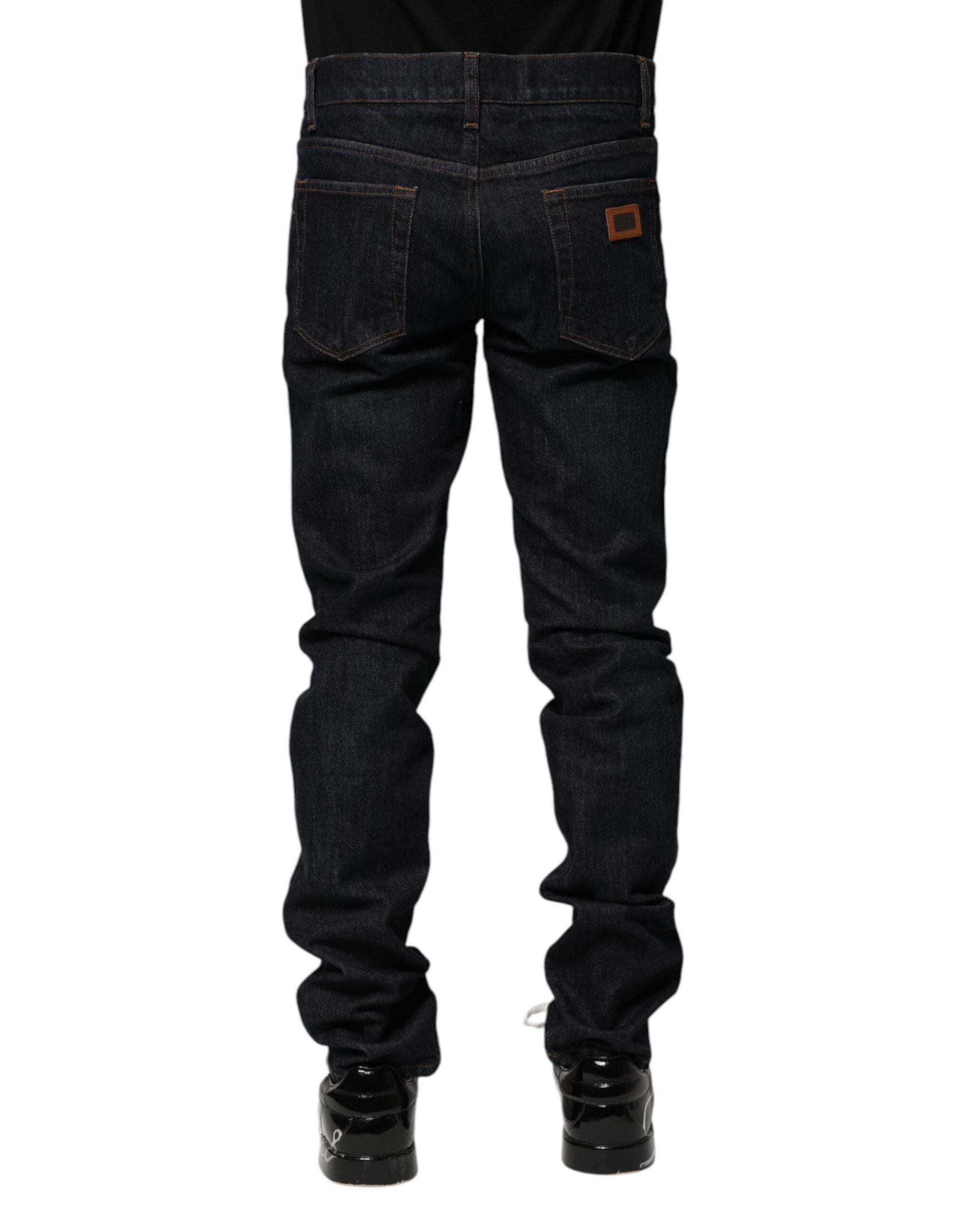 Dolce & Gabbana Black Cotton Skinny Denim Men Jeans Dolce & Gabbana