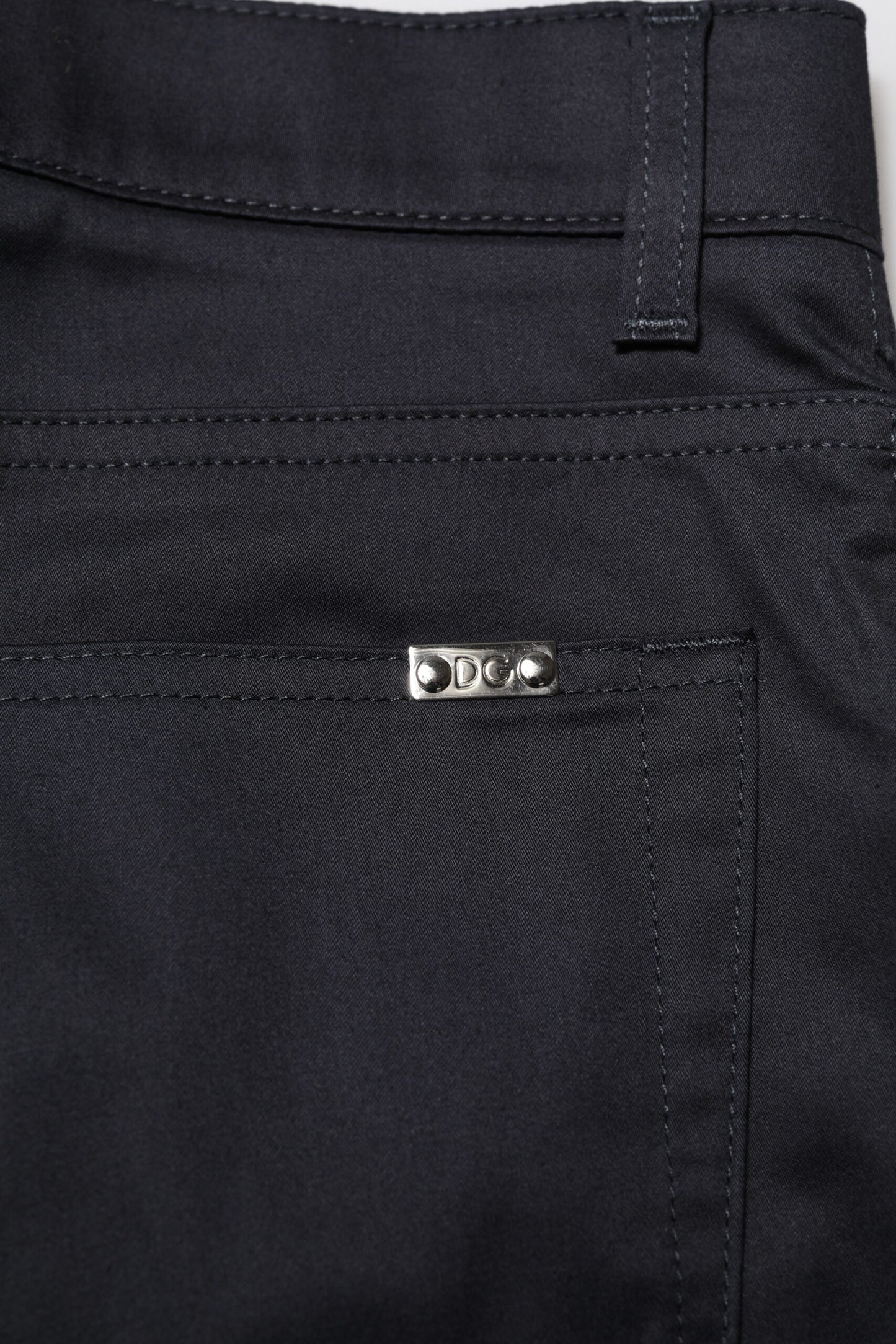 Dolce & Gabbana Black Cotton Skinny Mid Waist Pants Dolce & Gabbana
