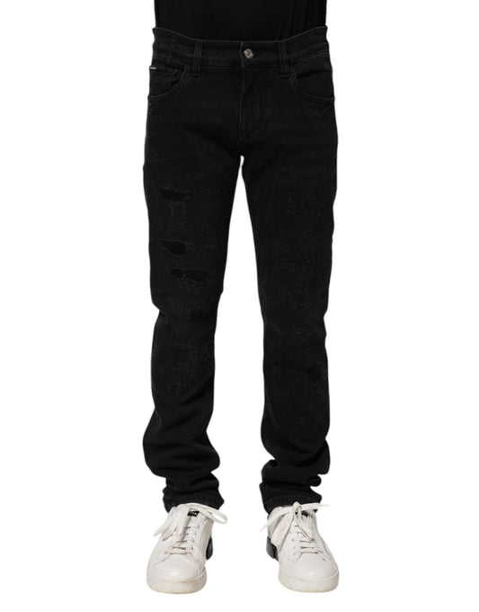 Dolce & Gabbana Black Cotton Skinny Men Denim Jeans Dolce & Gabbana