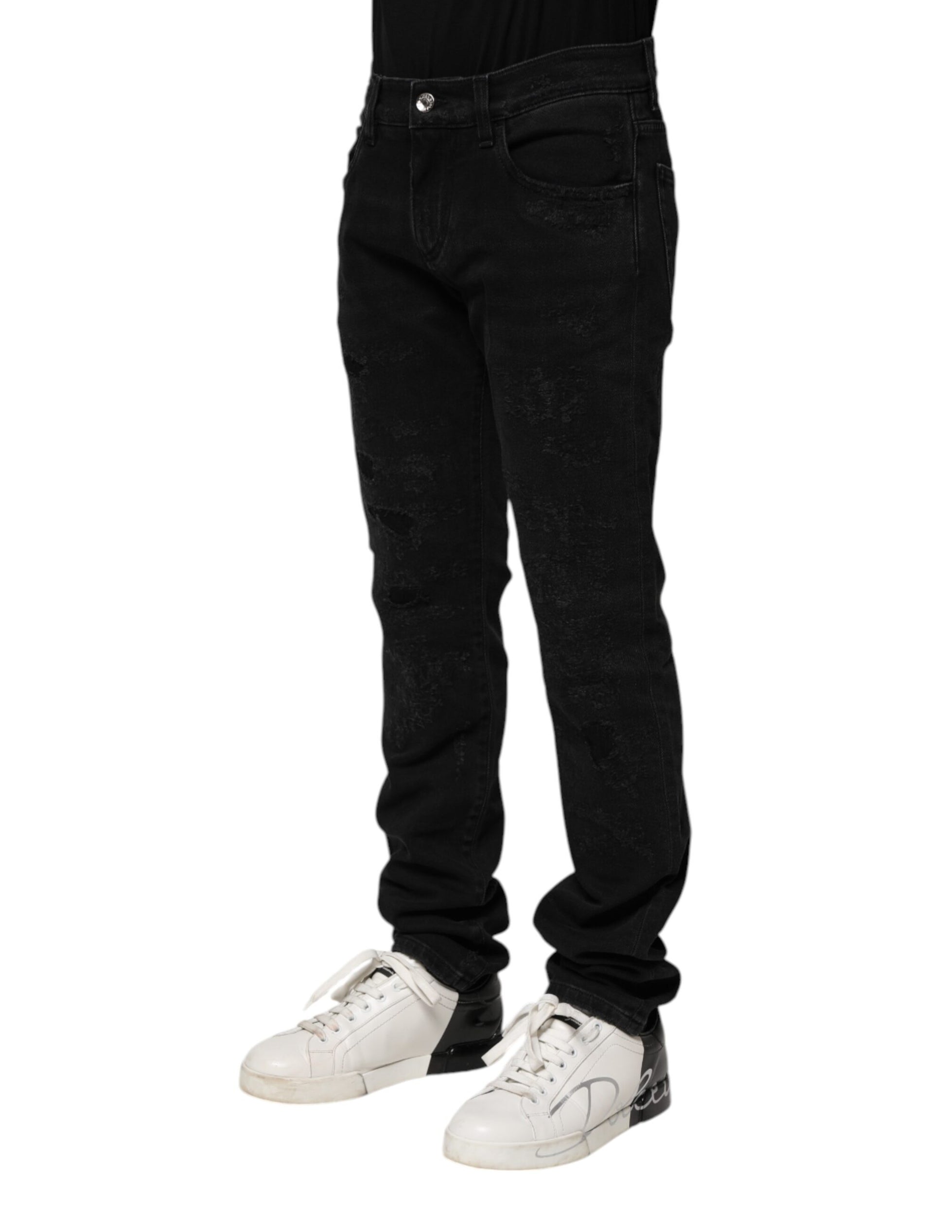 Dolce & Gabbana Black Cotton Skinny Men Denim Jeans Dolce & Gabbana