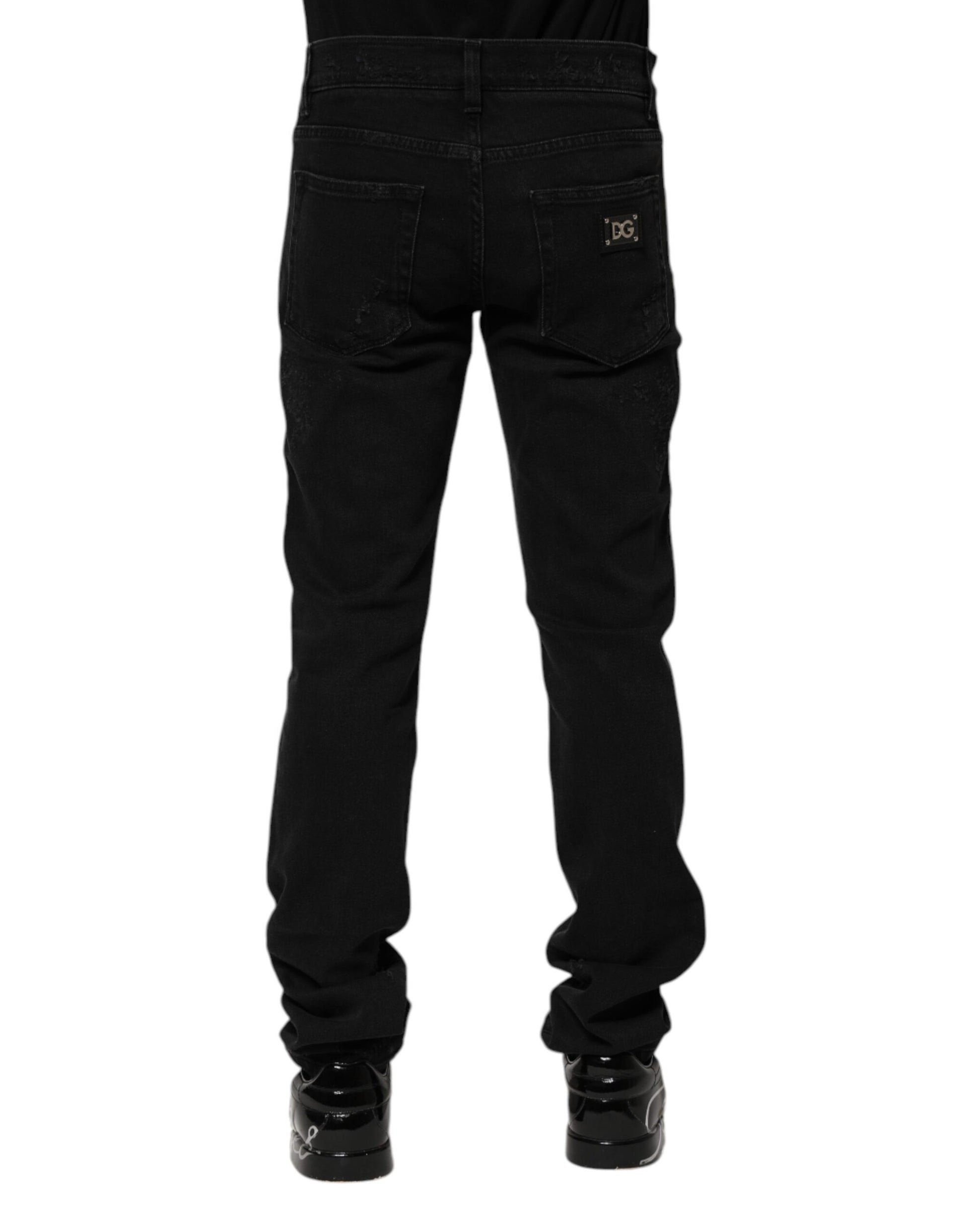Dolce & Gabbana Black Cotton Skinny Men Denim Jeans Dolce & Gabbana