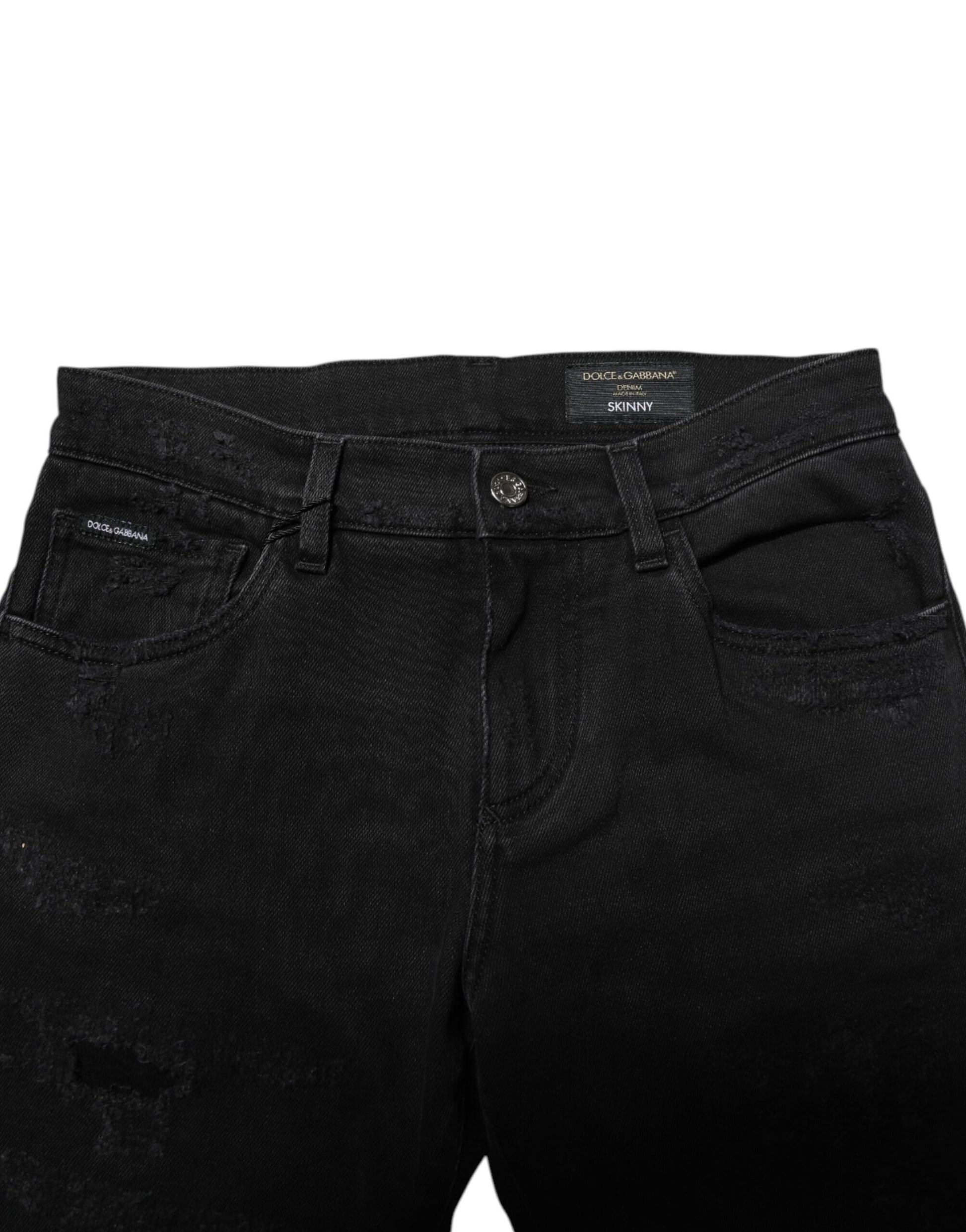Dolce & Gabbana Black Cotton Skinny Men Denim Jeans Dolce & Gabbana