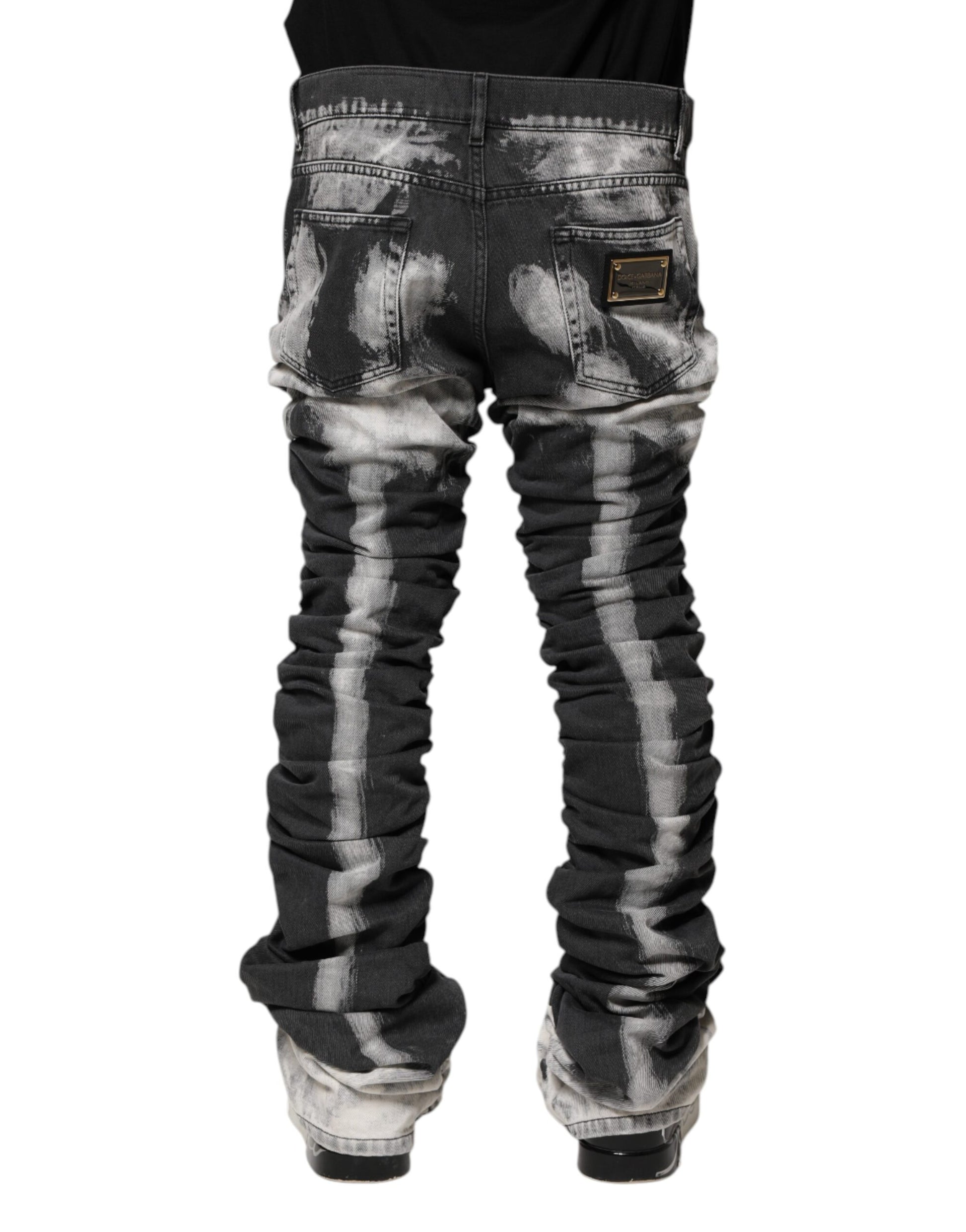 Dolce & Gabbana Black Tie Dye Straight Denim Jeans Dolce & Gabbana