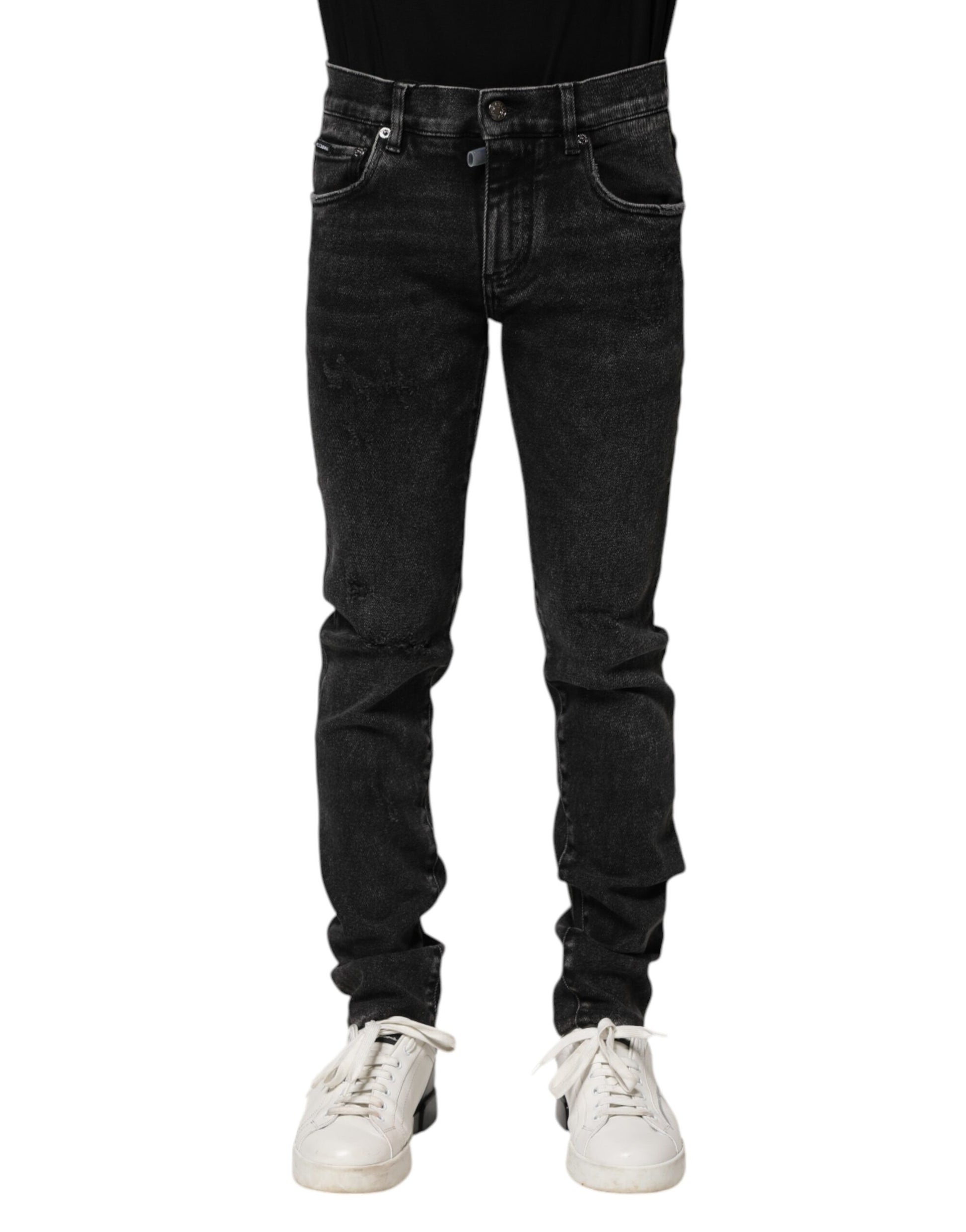Dolce & Gabbana Black Cotton Skinny Men Denim Jeans Dolce & Gabbana