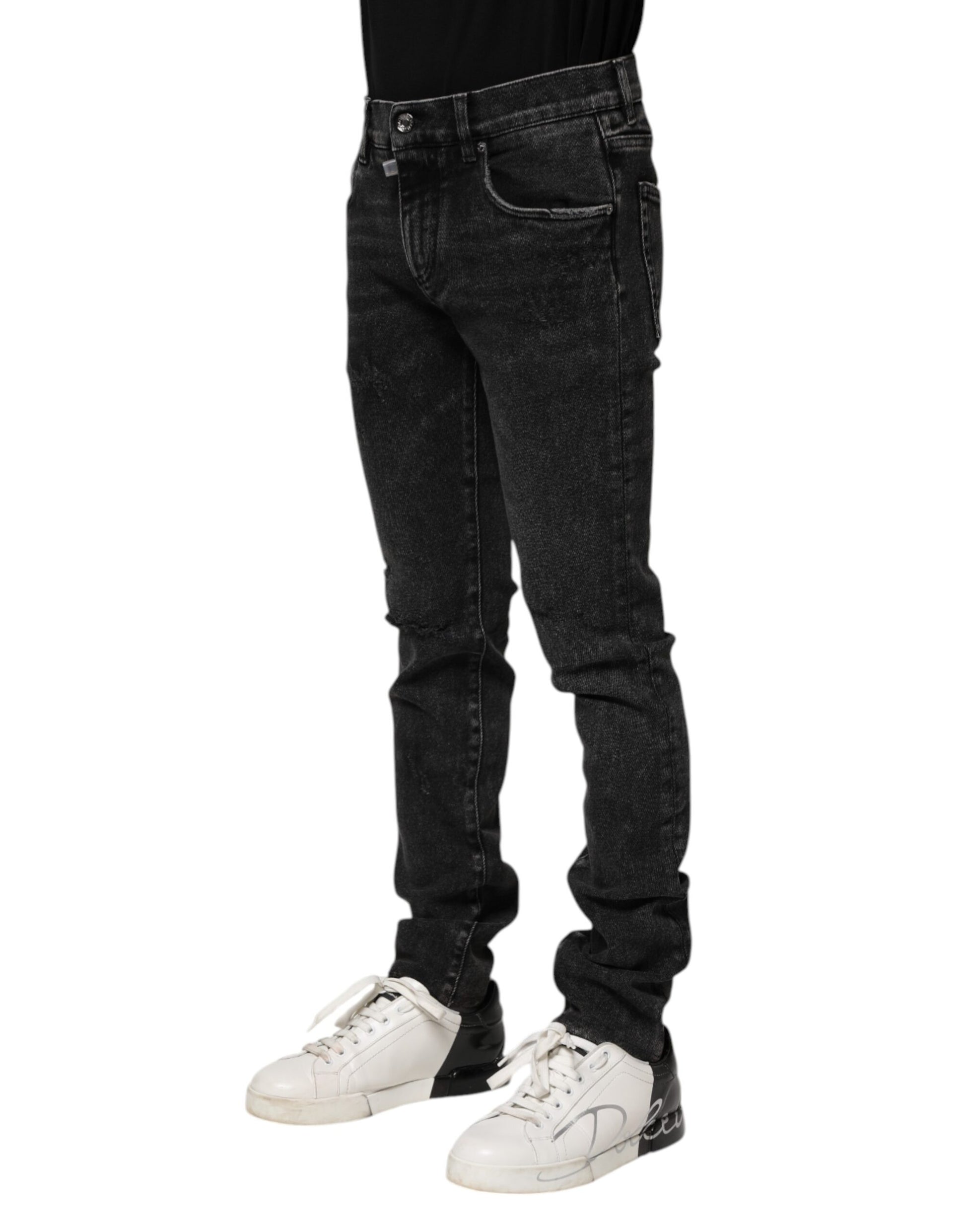 Dolce & Gabbana Black Cotton Skinny Men Denim Jeans Dolce & Gabbana
