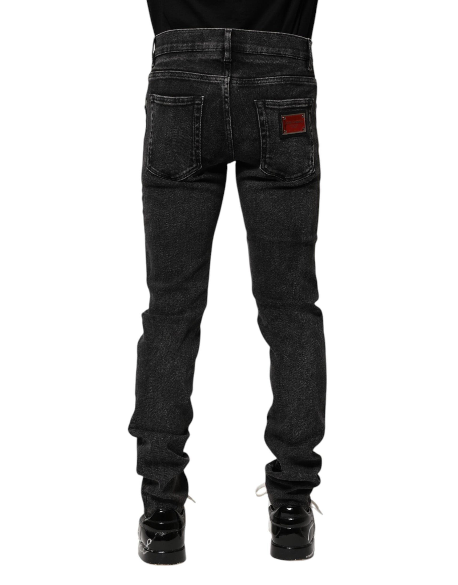 Dolce & Gabbana Black Cotton Skinny Men Denim Jeans Dolce & Gabbana