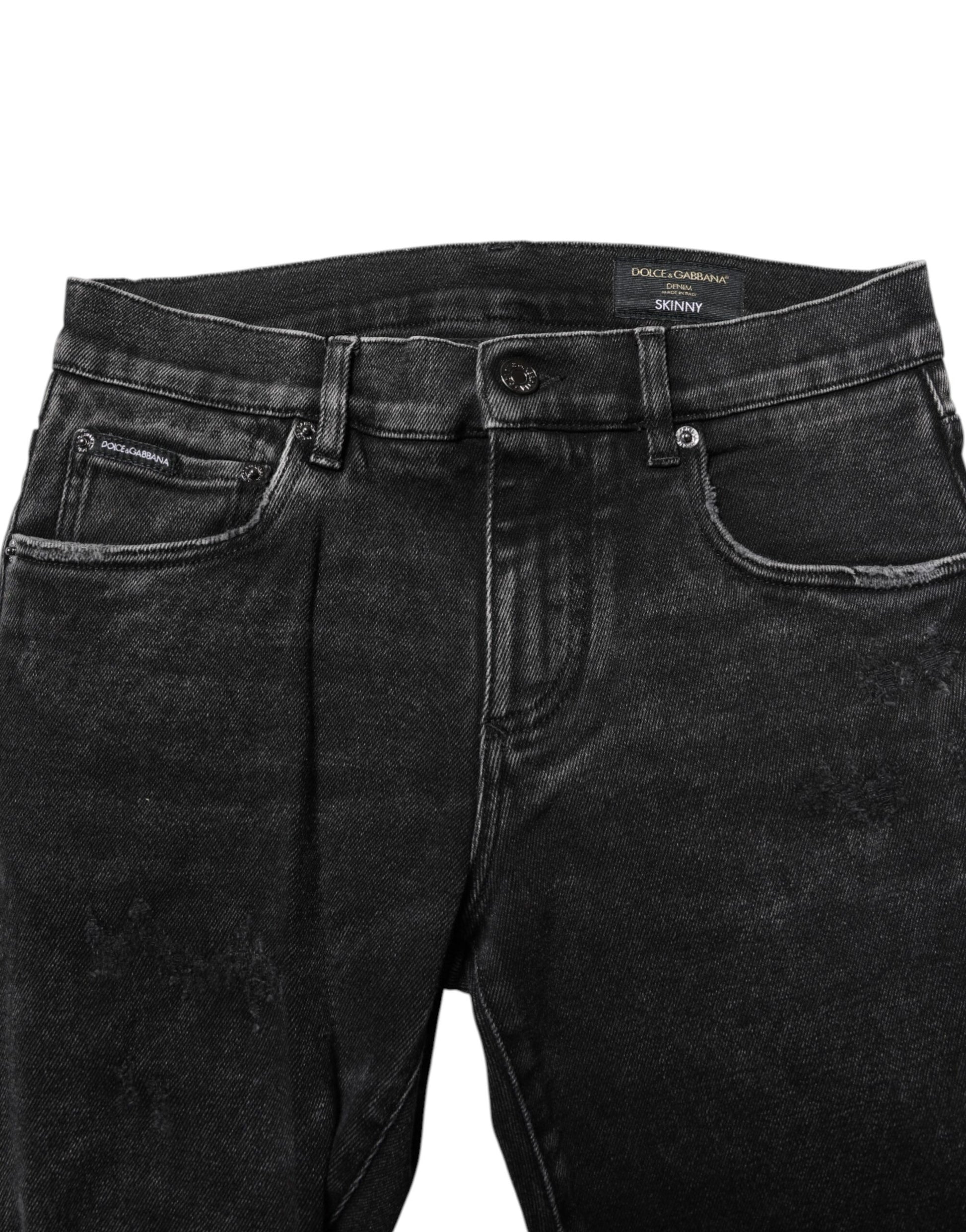 Dolce & Gabbana Black Cotton Skinny Men Denim Jeans Dolce & Gabbana