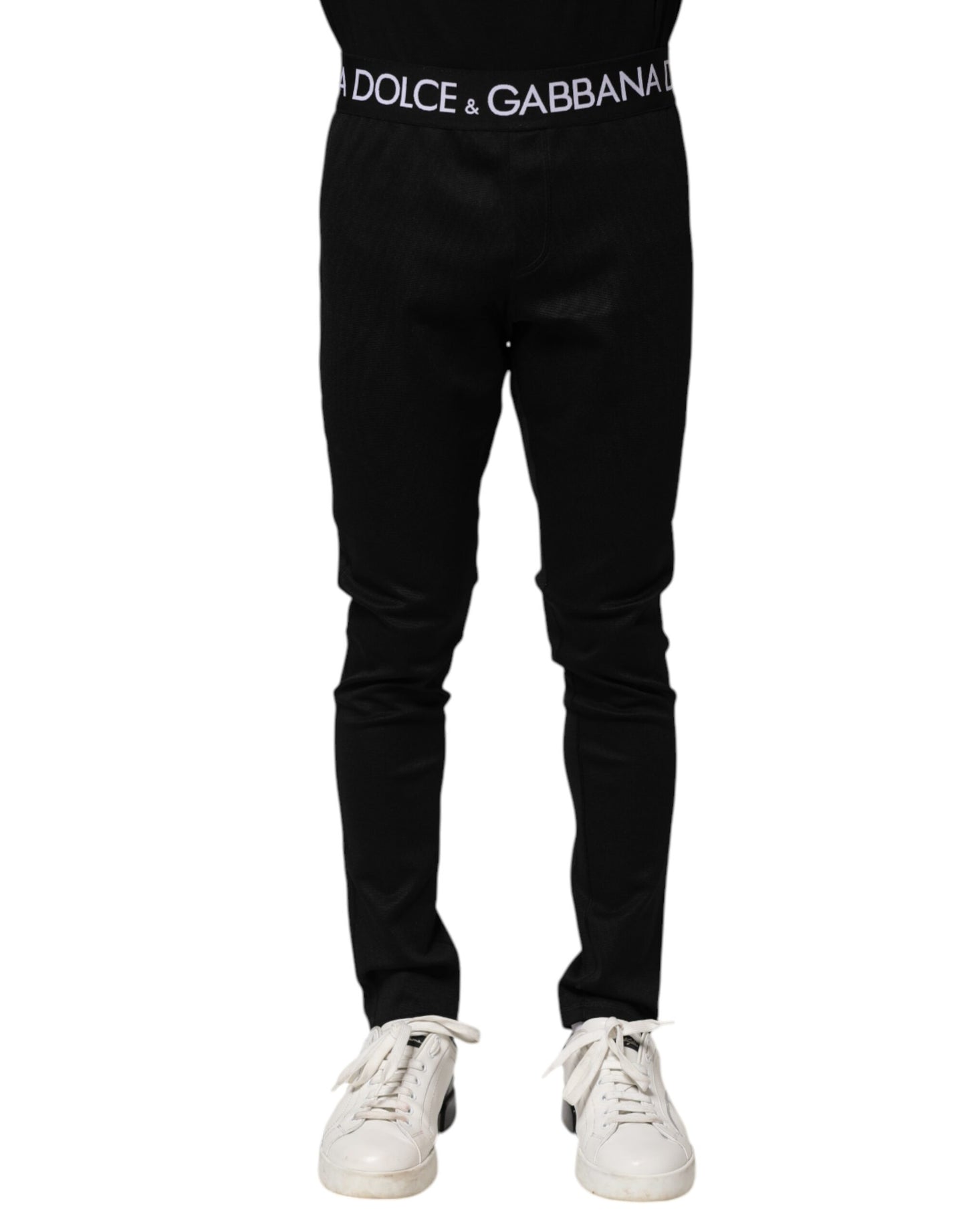 Dolce & Gabbana Black Nylon Skinny Men Jogger Pants Dolce & Gabbana