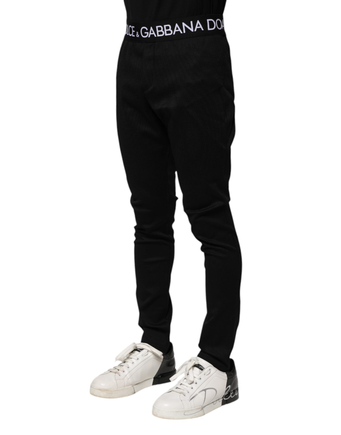 Dolce & Gabbana Black Nylon Skinny Men Jogger Pants Dolce & Gabbana