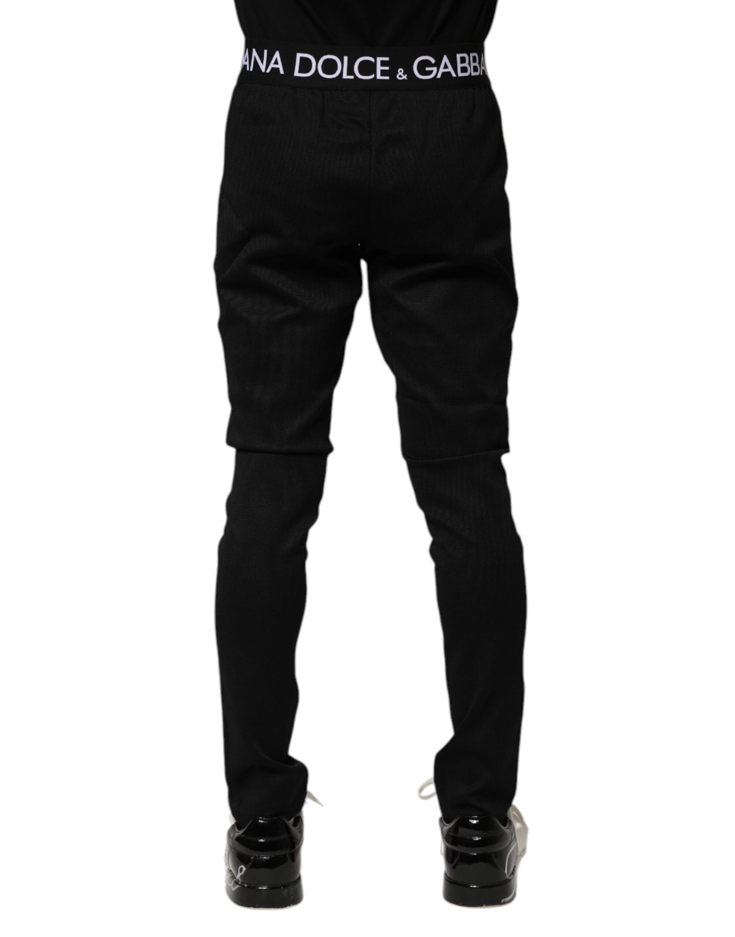 Dolce & Gabbana Black Nylon Skinny Men Jogger Pants Dolce & Gabbana
