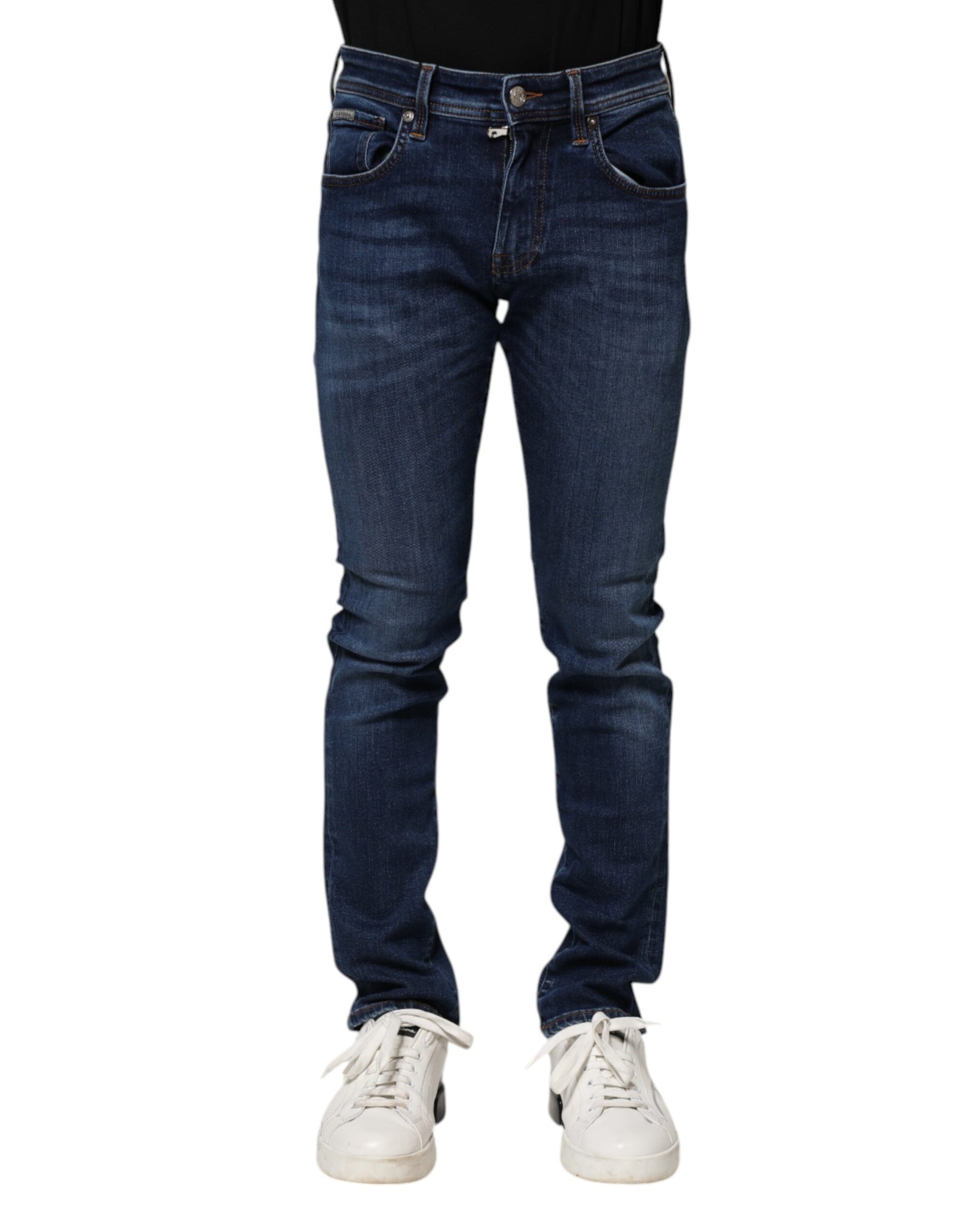 Dolce & Gabbana Dark Blue Cotton Skinny Denim Jeans Dolce & Gabbana