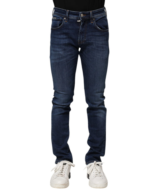 Dolce & Gabbana Dark Blue Cotton Skinny Denim Jeans Dolce & Gabbana