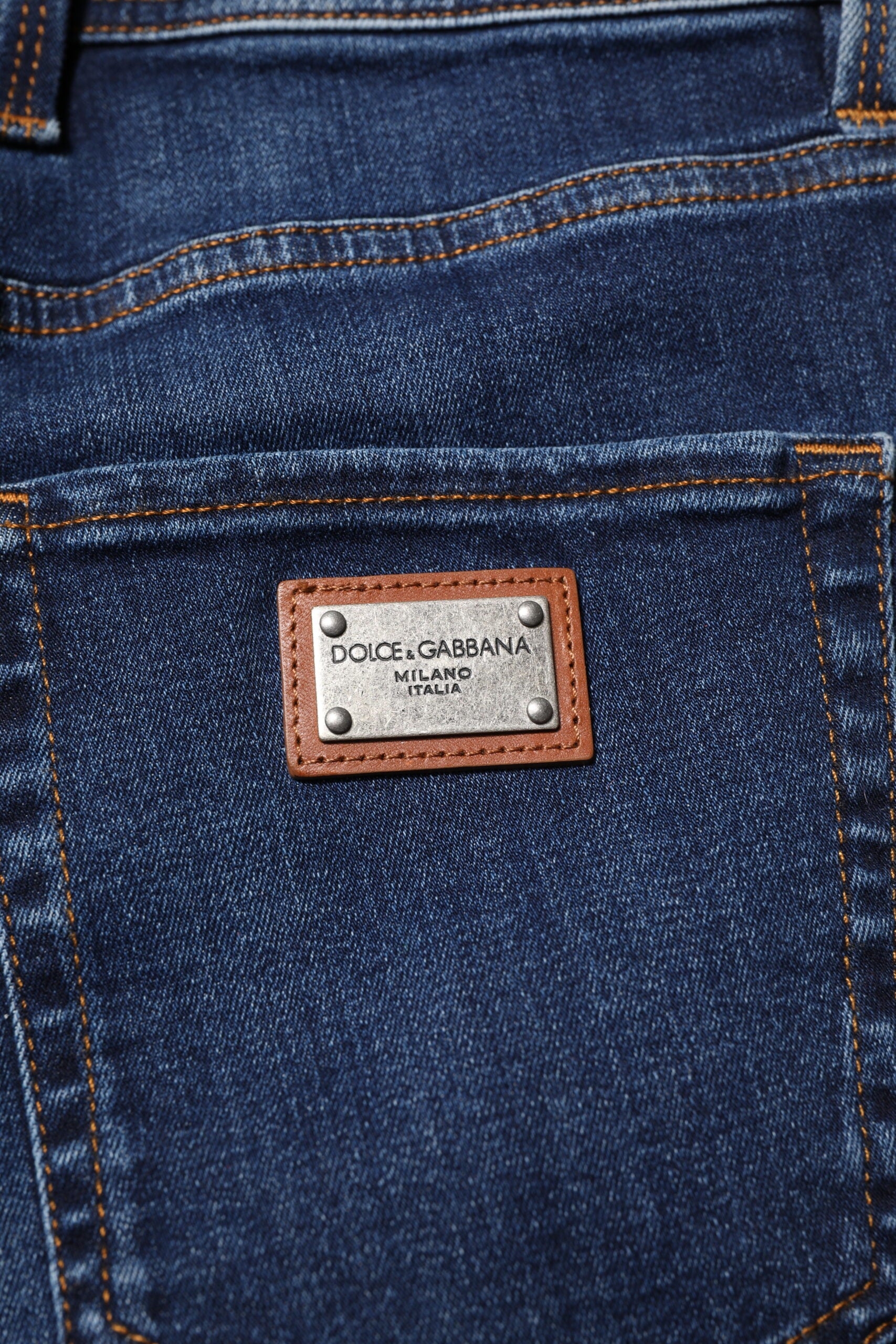 Dolce & Gabbana Dark Blue Cotton Skinny Denim Jeans Dolce & Gabbana