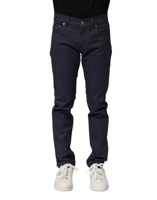 Dolce & Gabbana Dark Blue Cotton Skinny Denim Jeans Dolce & Gabbana