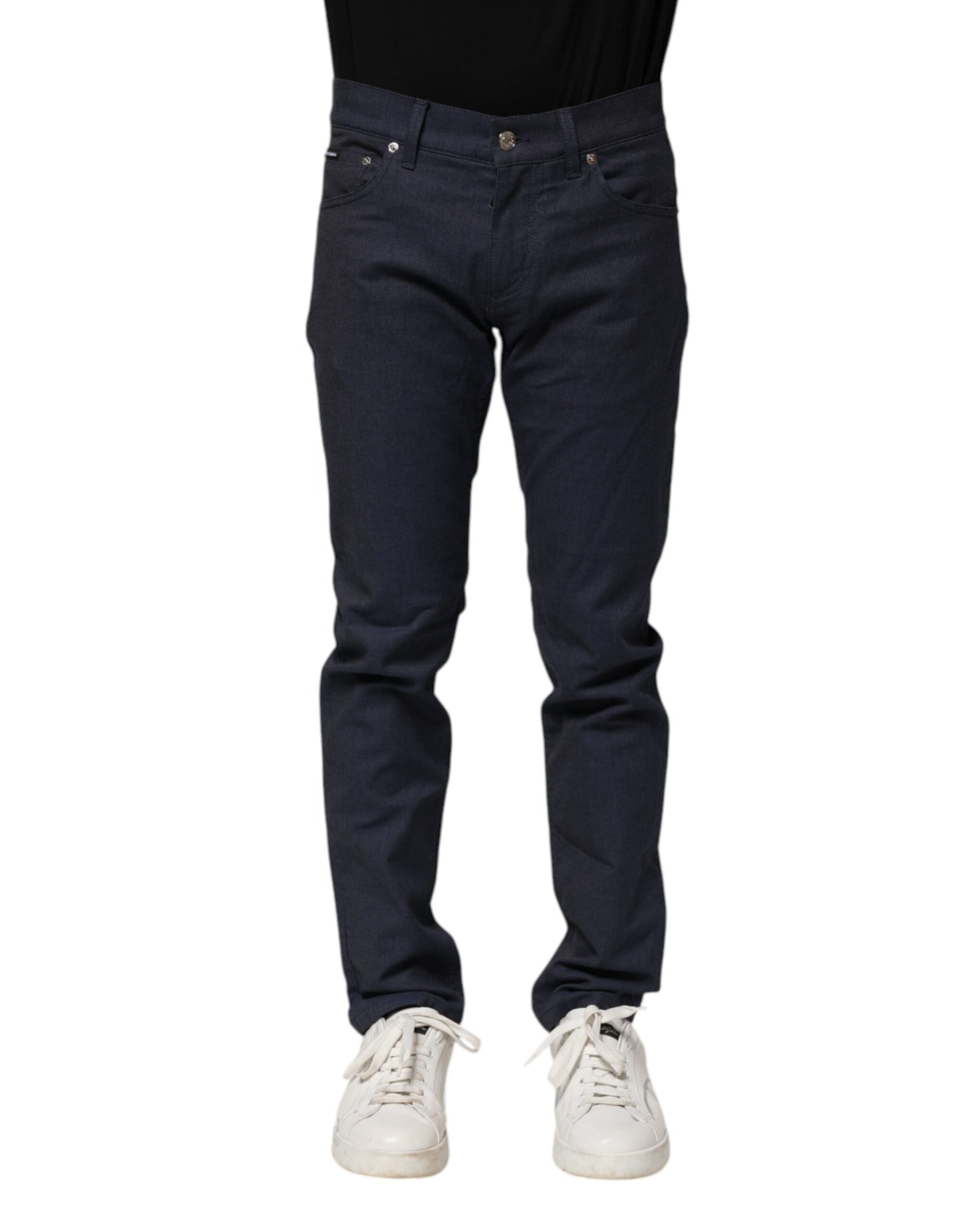 Dolce & Gabbana Dark Blue Cotton Skinny Denim Jeans Dolce & Gabbana