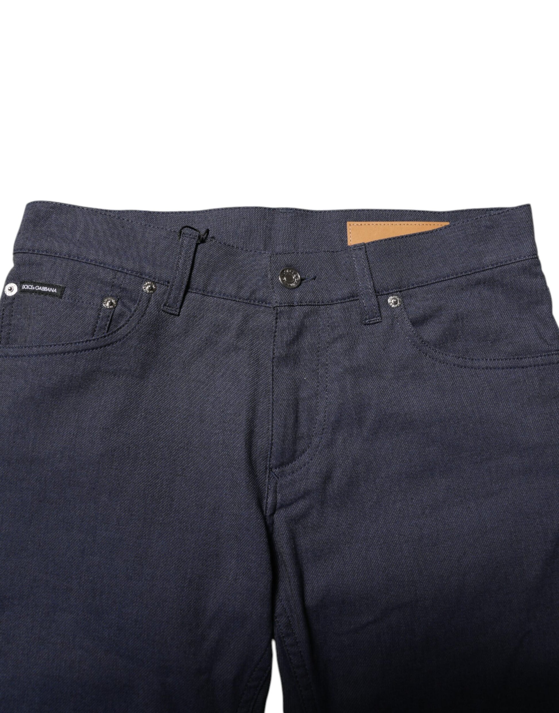 Dolce & Gabbana Dark Blue Cotton Skinny Denim Jeans Dolce & Gabbana