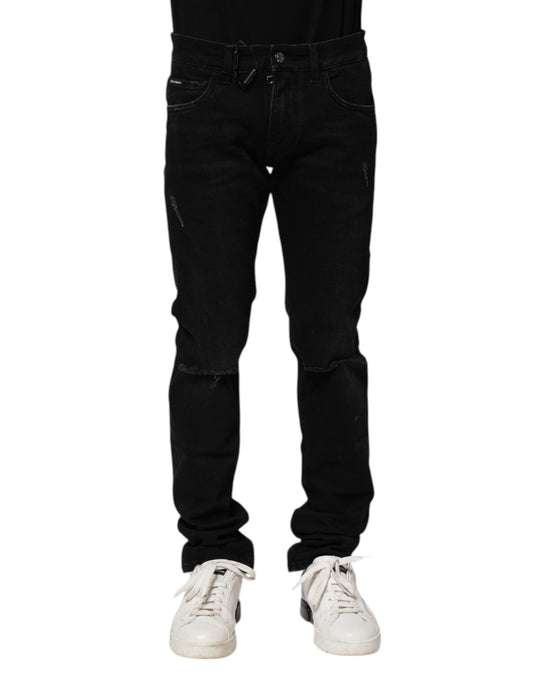 Dolce & Gabbana Black Cotton Skinny Men Denim Jeans Dolce & Gabbana