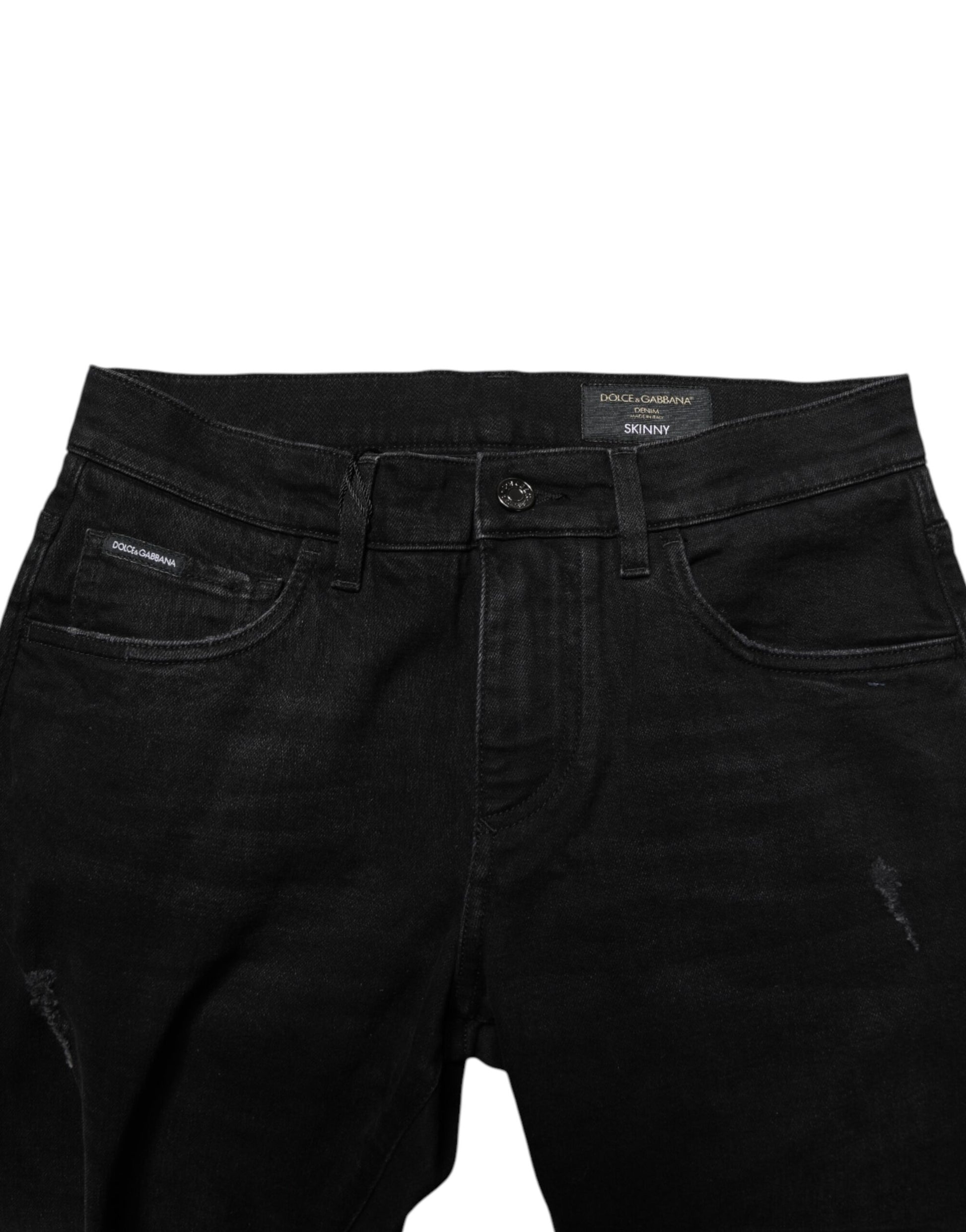 Dolce & Gabbana Black Cotton Skinny Men Denim Jeans Dolce & Gabbana