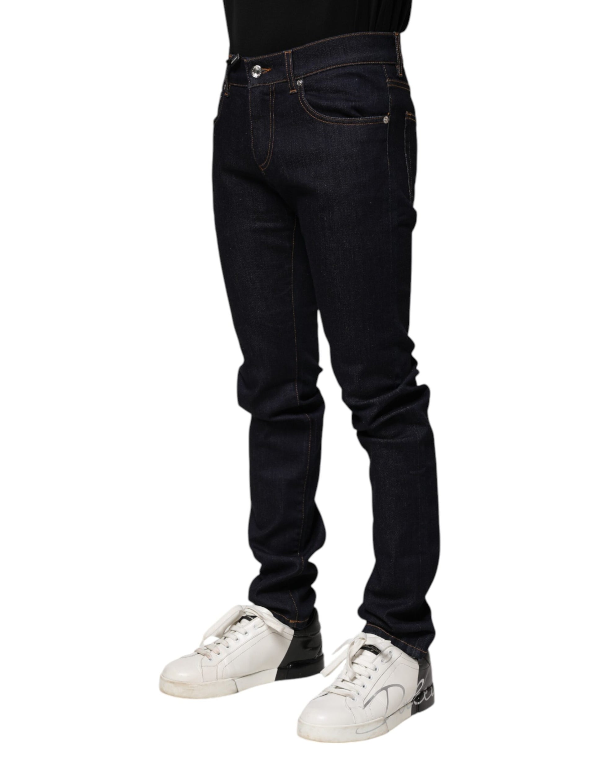 Dolce & Gabbana Black Cotton Skinny Men Denim Jeans Dolce & Gabbana