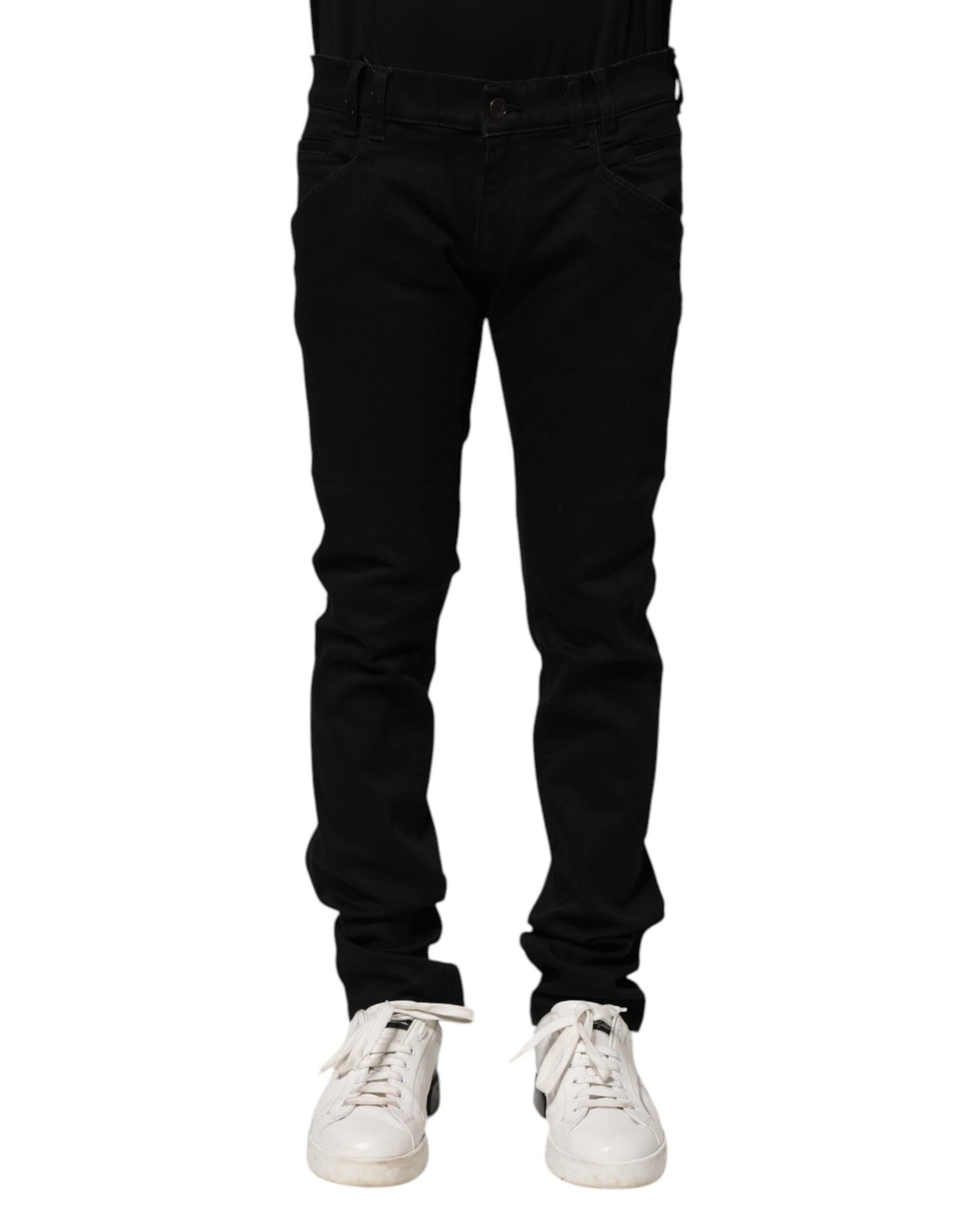Dolce & Gabbana Black Cotton Skinny Men Denim Jeans Dolce & Gabbana