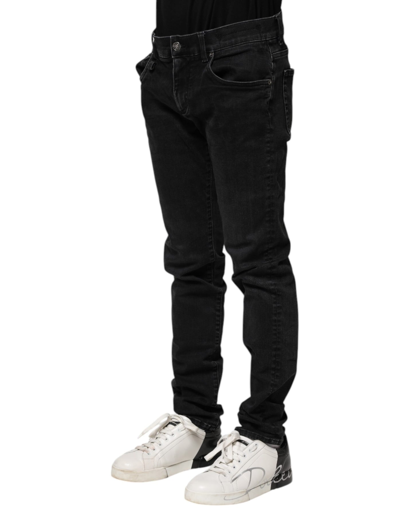 Dolce & Gabbana Black Cotton Skinny Men Denim Jeans Dolce & Gabbana