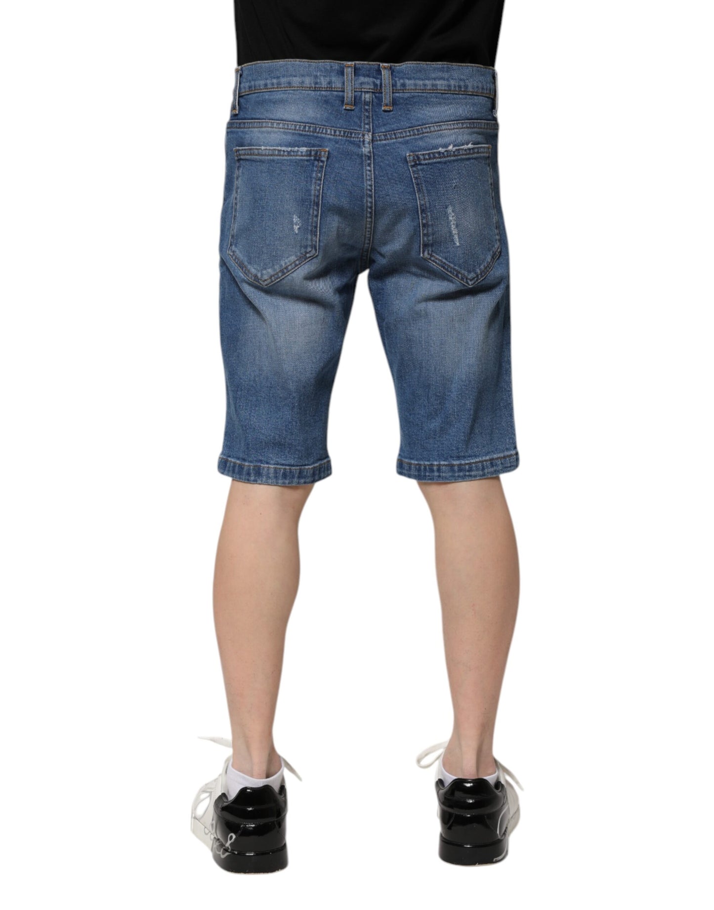 Dolce & Gabbana Blue Cotton Stretch Men Denim Bermuda Shorts Dolce & Gabbana