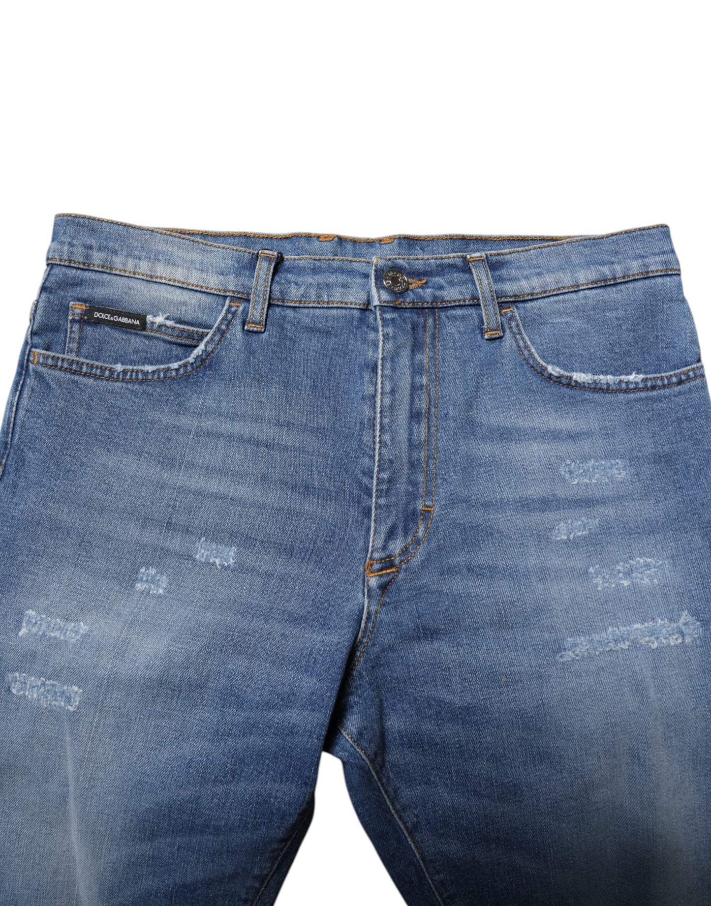 Dolce & Gabbana Blue Cotton Stretch Men Denim Bermuda Shorts Dolce & Gabbana