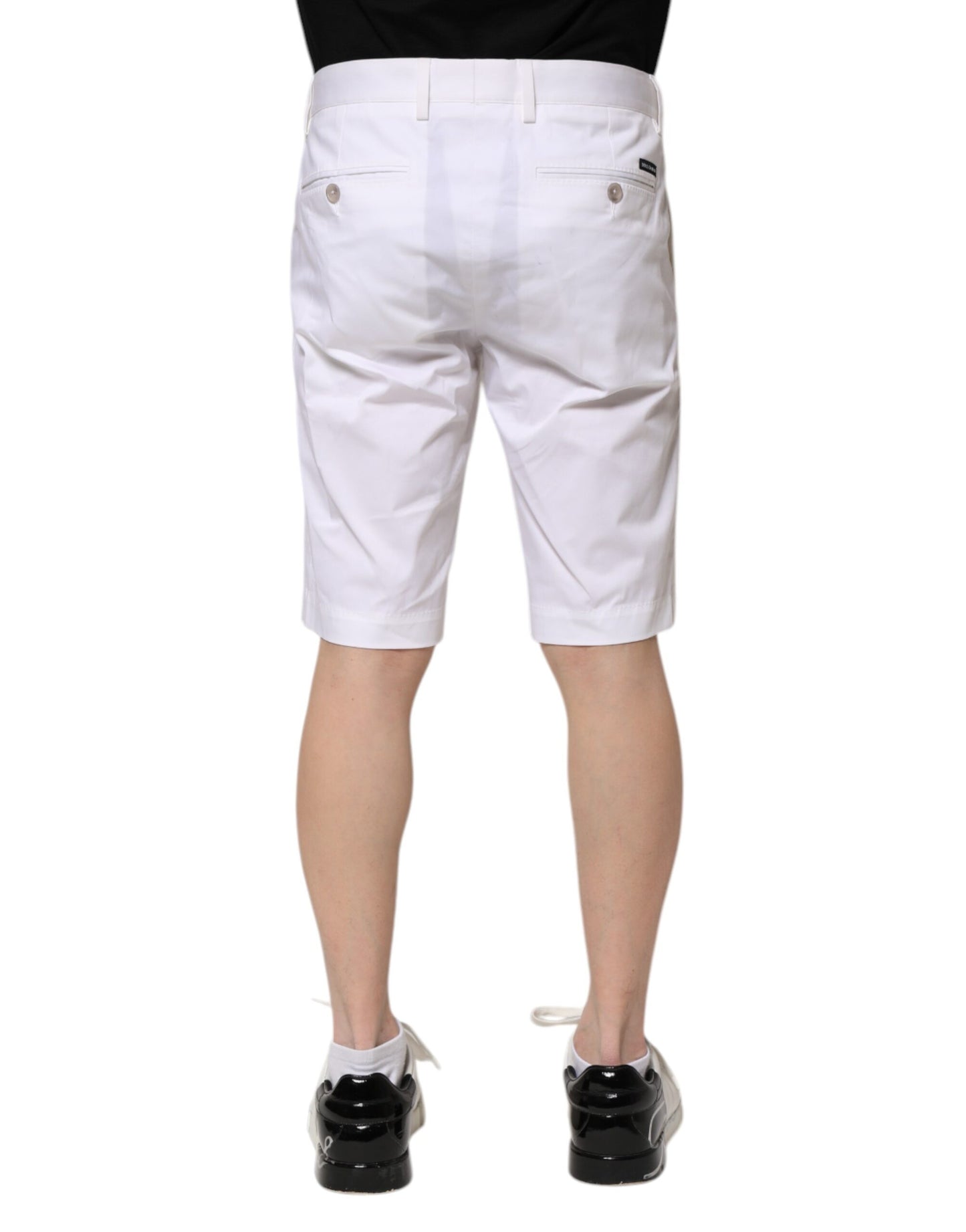 Dolce & Gabbana White Cotton Stretch Men Denim Bermuda Shorts Dolce & Gabbana