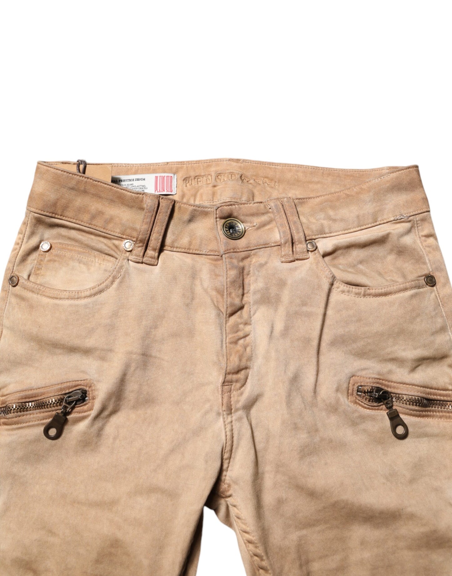 PLEIN SUD Brown Cotton Mid Waist Skinny Denim Jeans PLEIN SUD