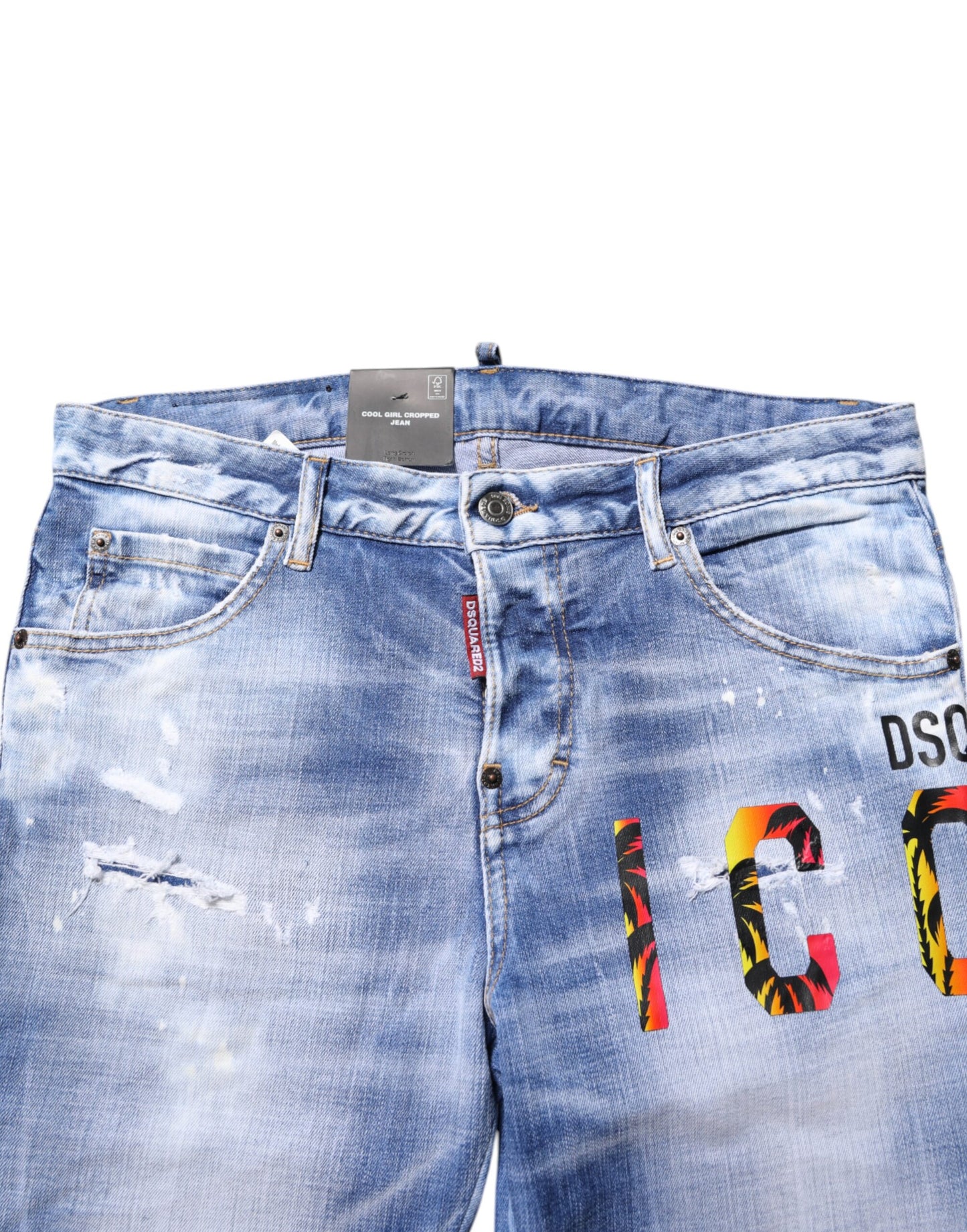 Dsquared² Blue Washed Cotton Mid Waist Skinny Denim Jeans Dsquared²