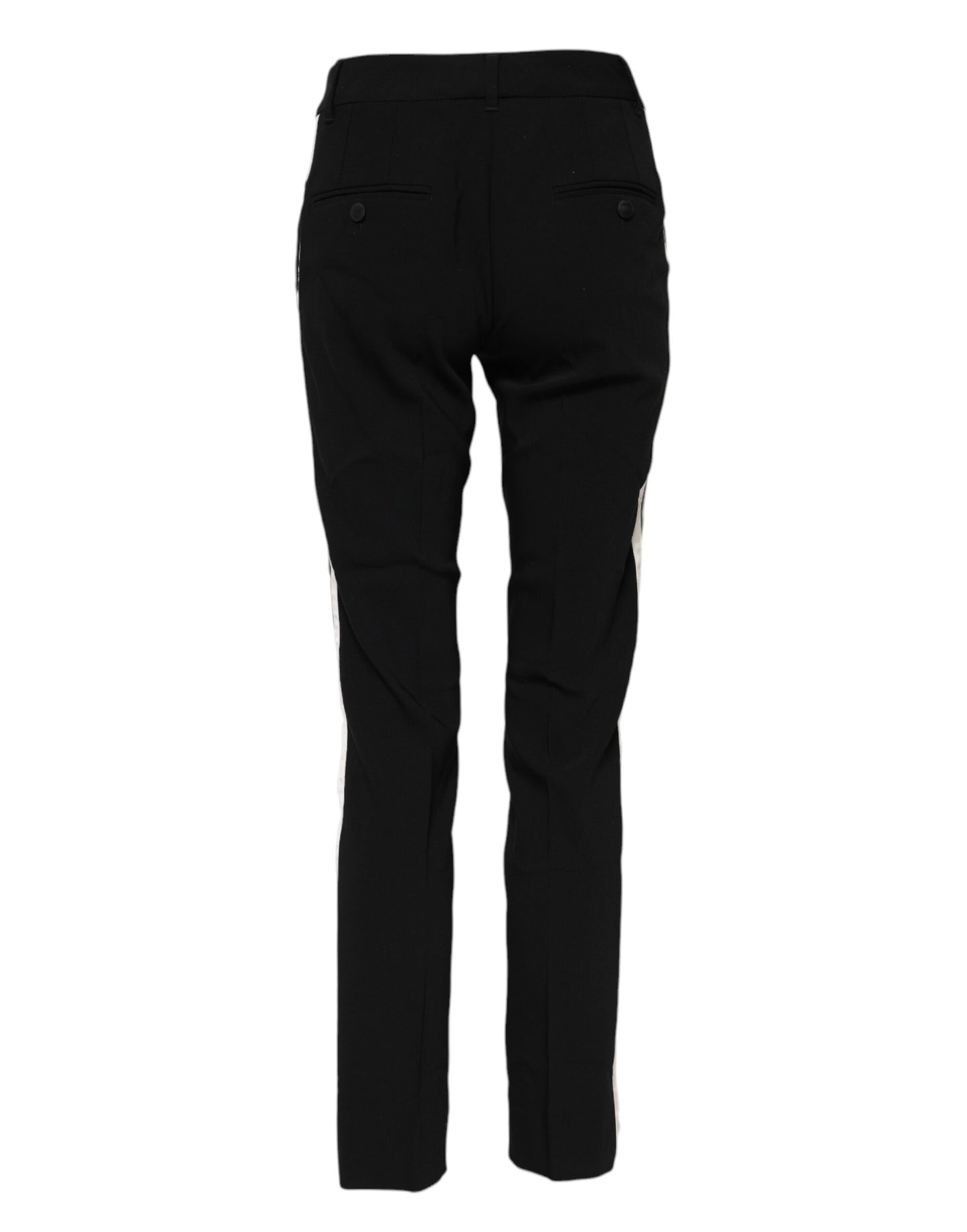 Dolce & Gabbana Black Wool Mid Waisted Tapered Dress Pants Dolce & Gabbana