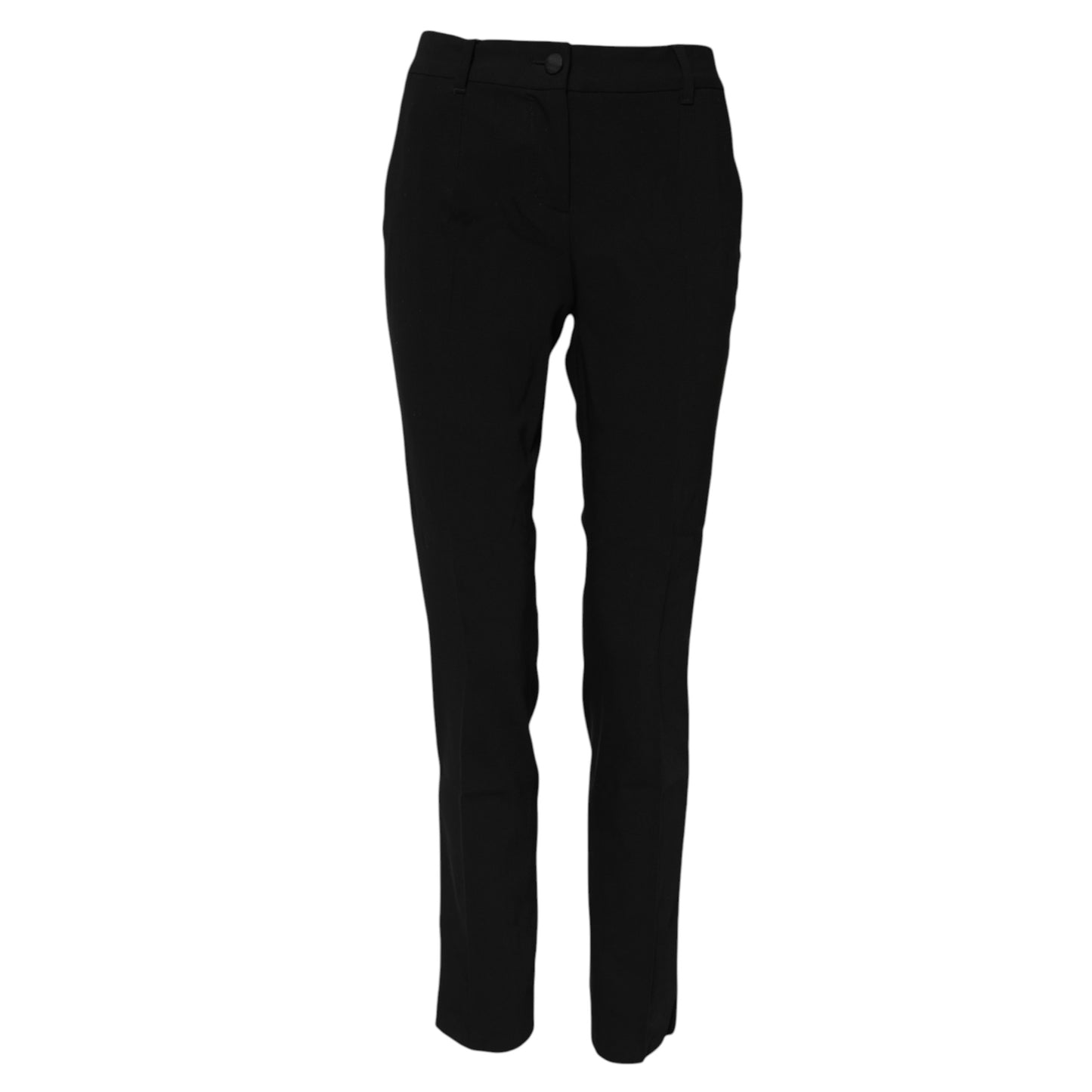 Dolce & Gabbana Black Wool Mid Waisted Tapered Dress Pants Dolce & Gabbana