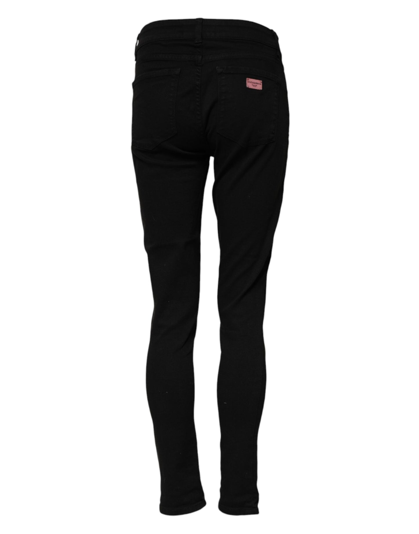 Dolce & Gabbana Black Cotton Skinny Mid Waisted Denim Jeans Dolce & Gabbana