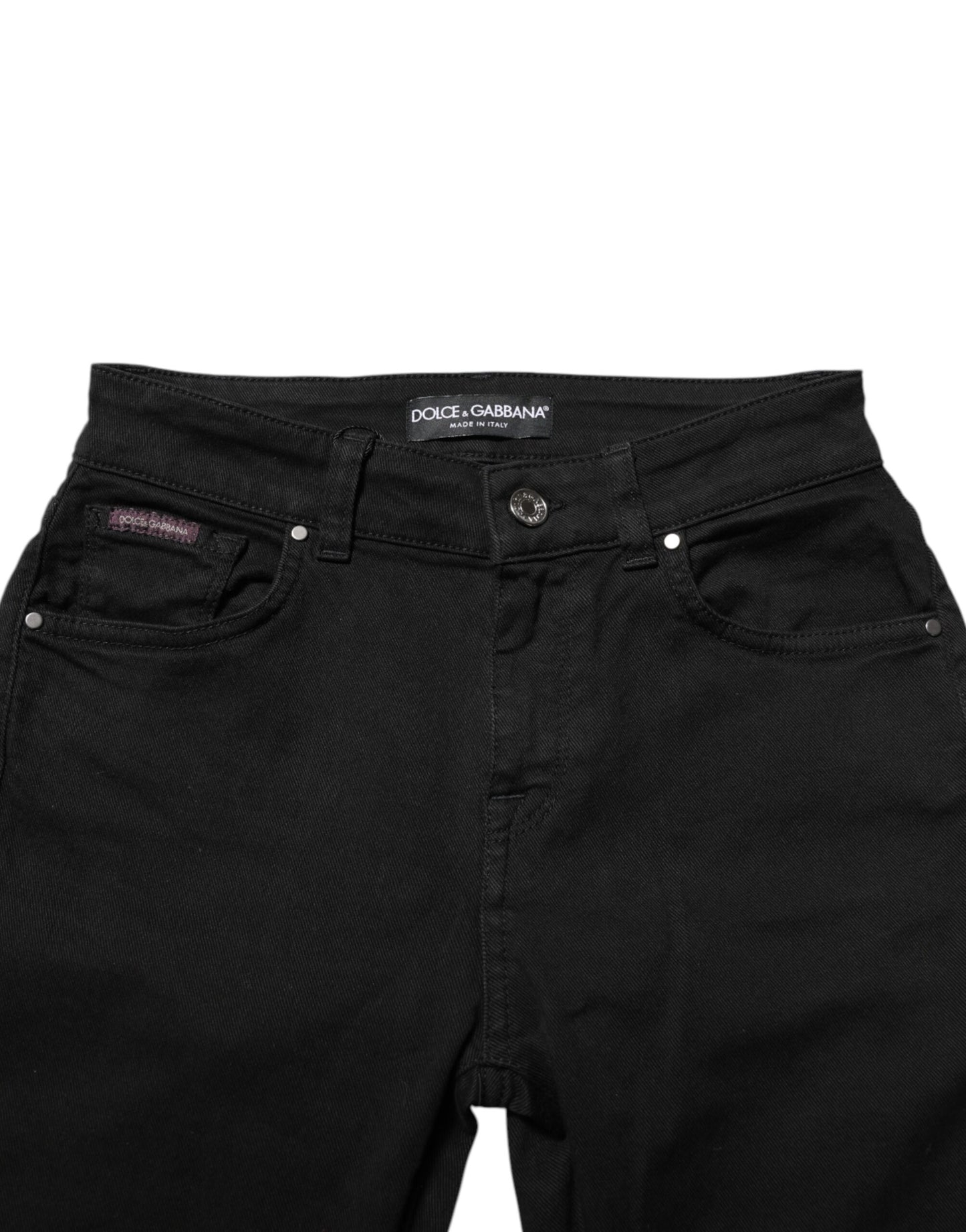 Dolce & Gabbana Black Skinny Cotton Mid Waisted Denim Jeans Dolce & Gabbana