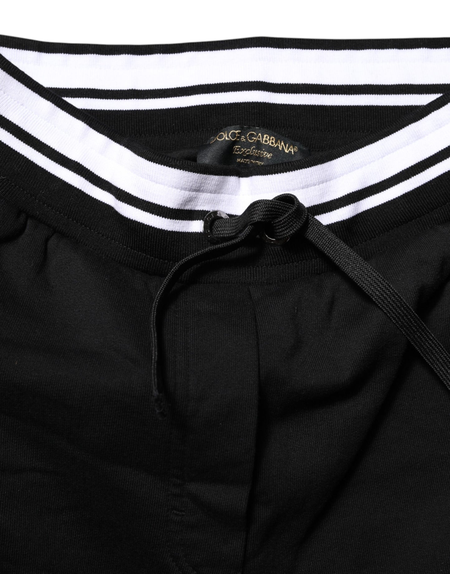 Dolce & Gabbana Black Cotton Mid Waist Jogger Pants Dolce & Gabbana