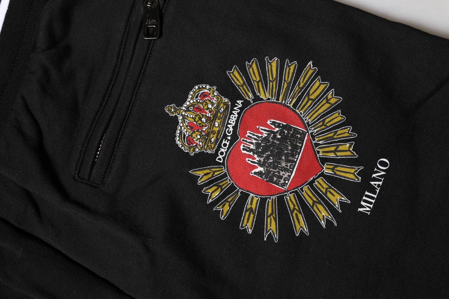 Dolce & Gabbana Black Cotton Mid Waist Jogger Pants Dolce & Gabbana
