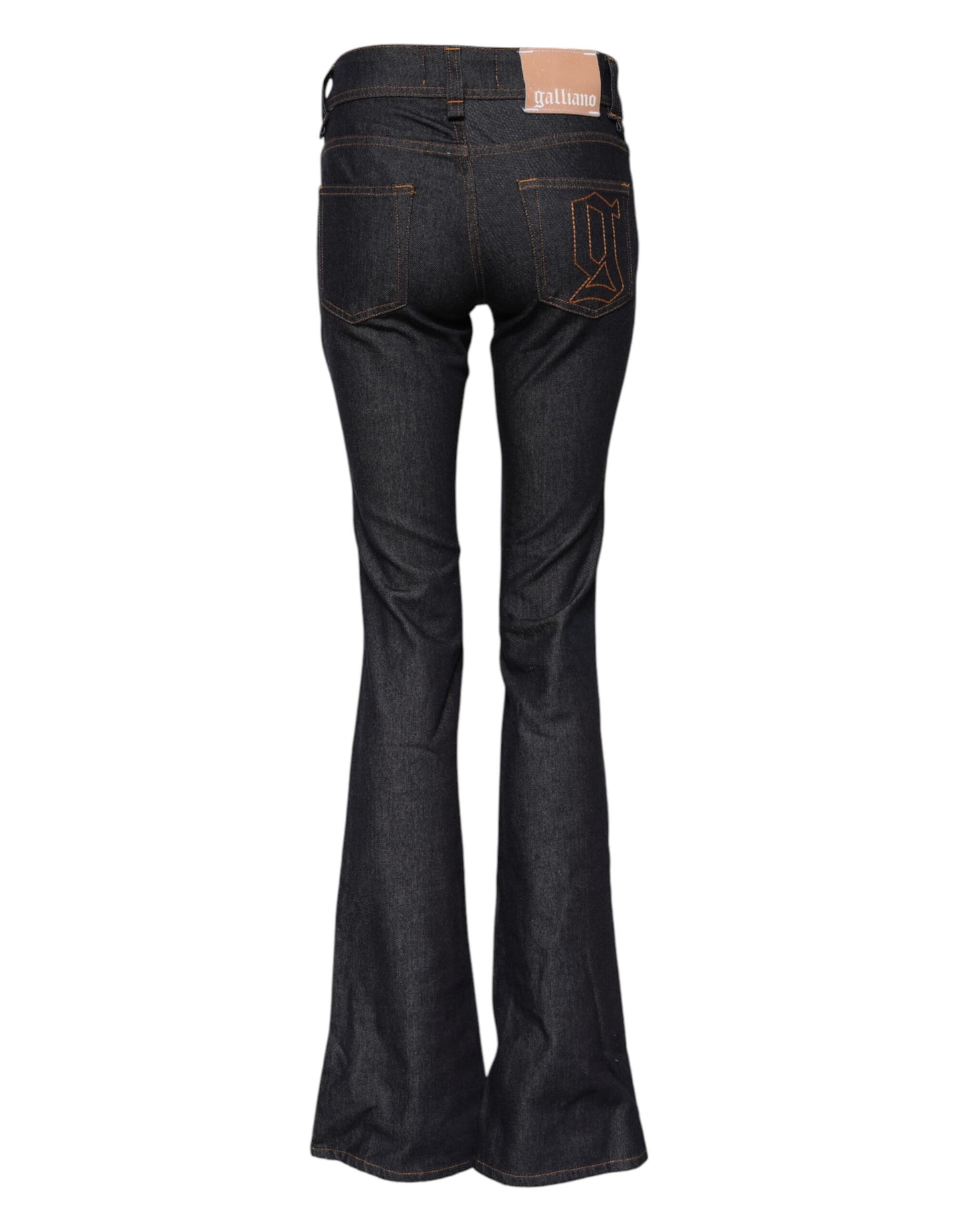 John Galliano Blue Mid Waist Cotton Wide Leg Denim Jeans John Galliano