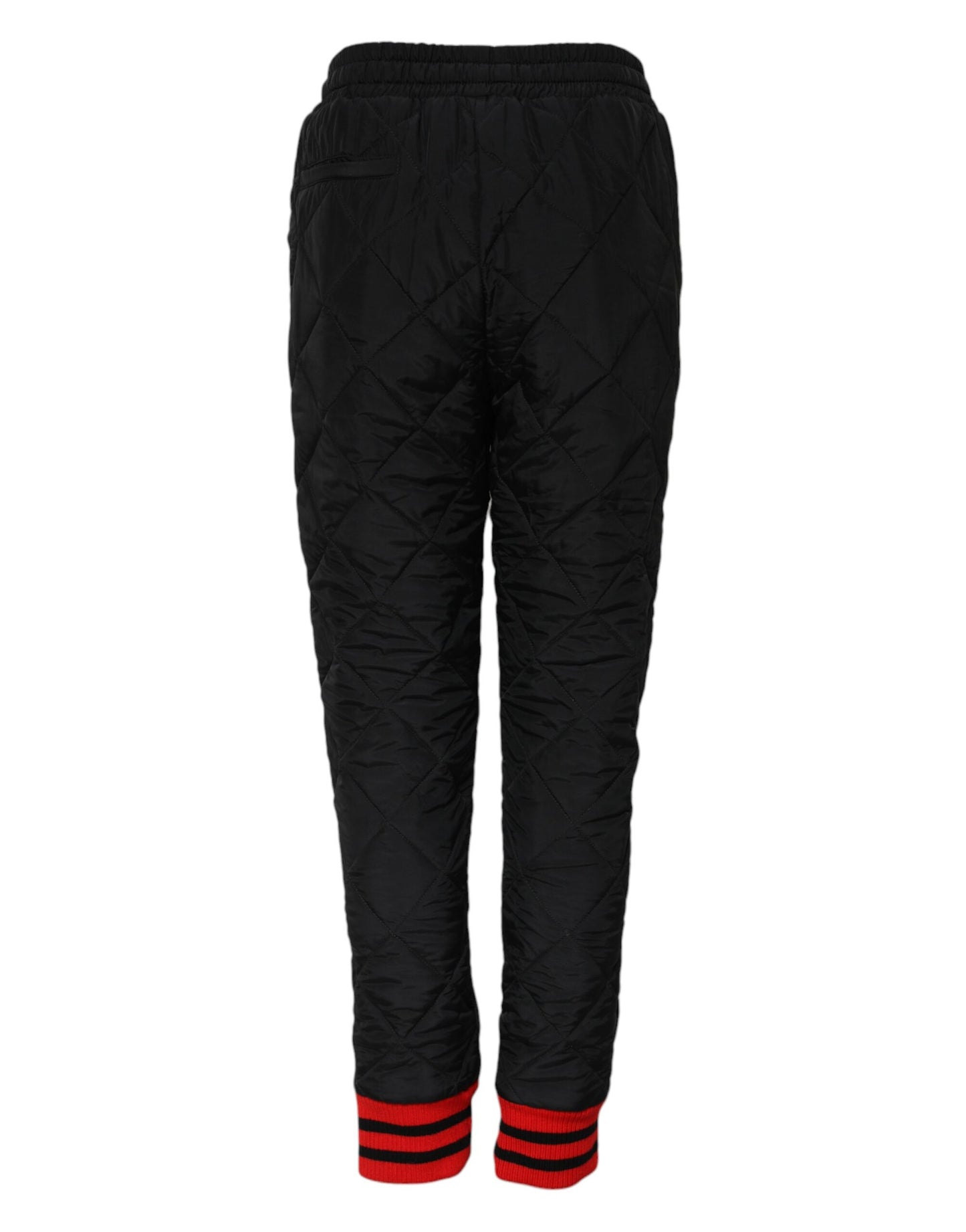 Dolce & Gabbana Black Quilted Mid Waist Jogger Pants Dolce & Gabbana