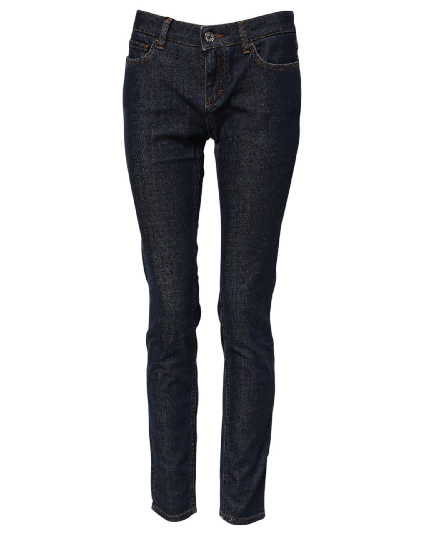 Dolce & Gabbana Blue Skinny Cotton Mid Waisted Denim Jeans Dolce & Gabbana