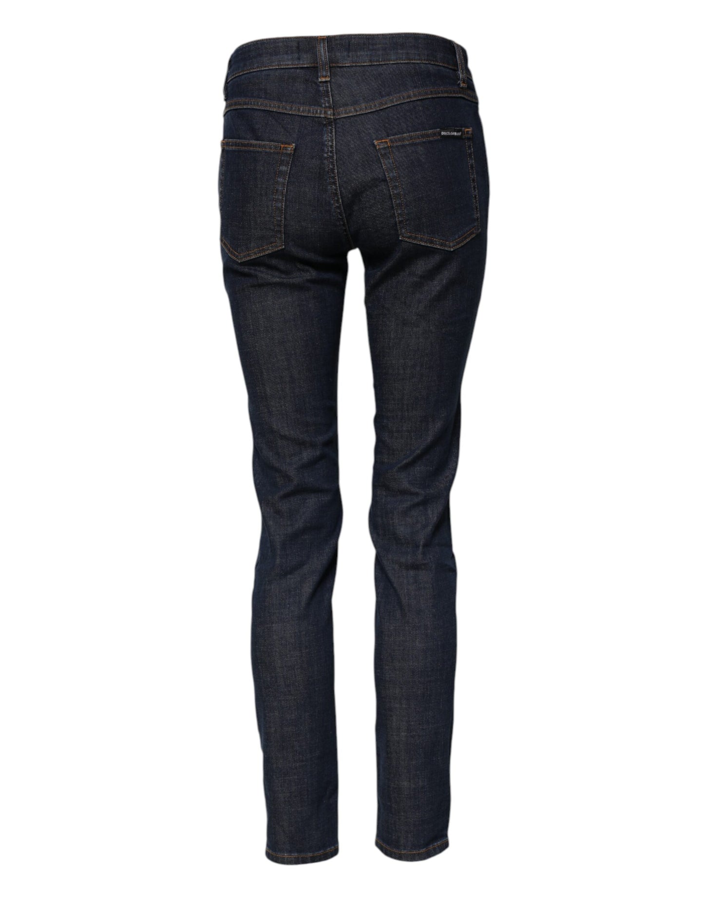 Dolce & Gabbana Blue Skinny Cotton Mid Waisted Denim Jeans Dolce & Gabbana