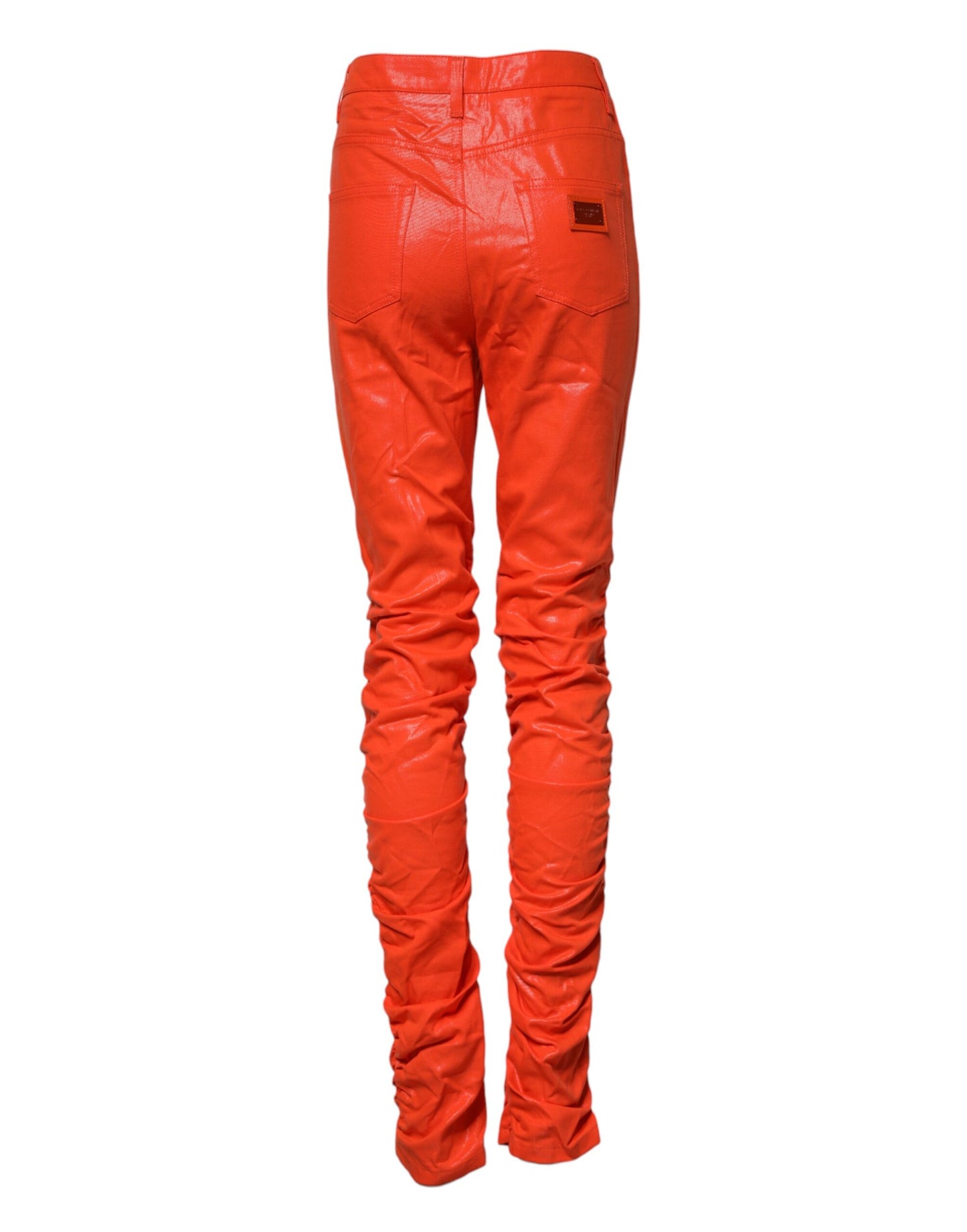 Dolce & Gabbana Orange Cotton High Waisted Denim Jeans Dolce & Gabbana