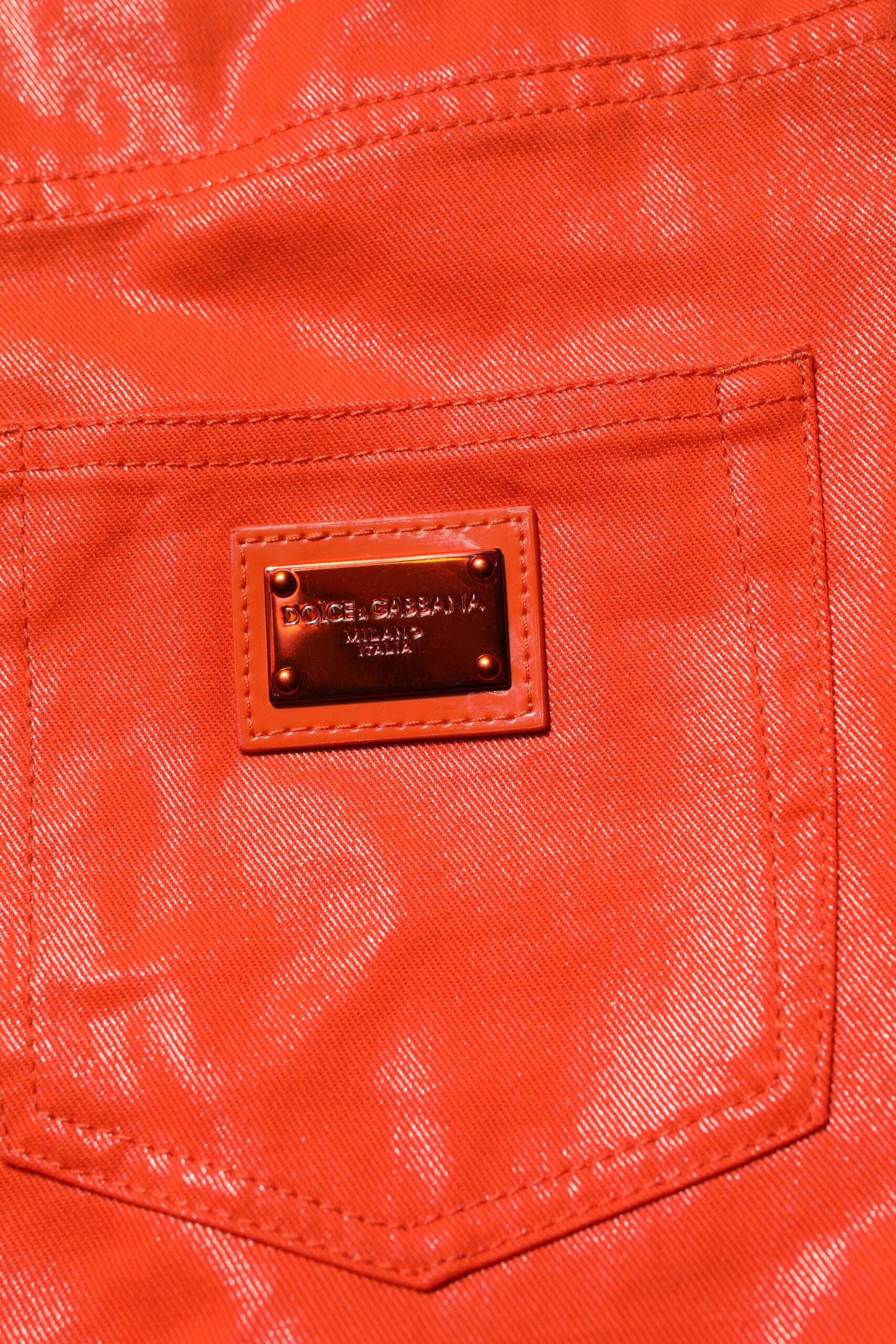 Dolce & Gabbana Orange Cotton High Waisted Denim Jeans Dolce & Gabbana