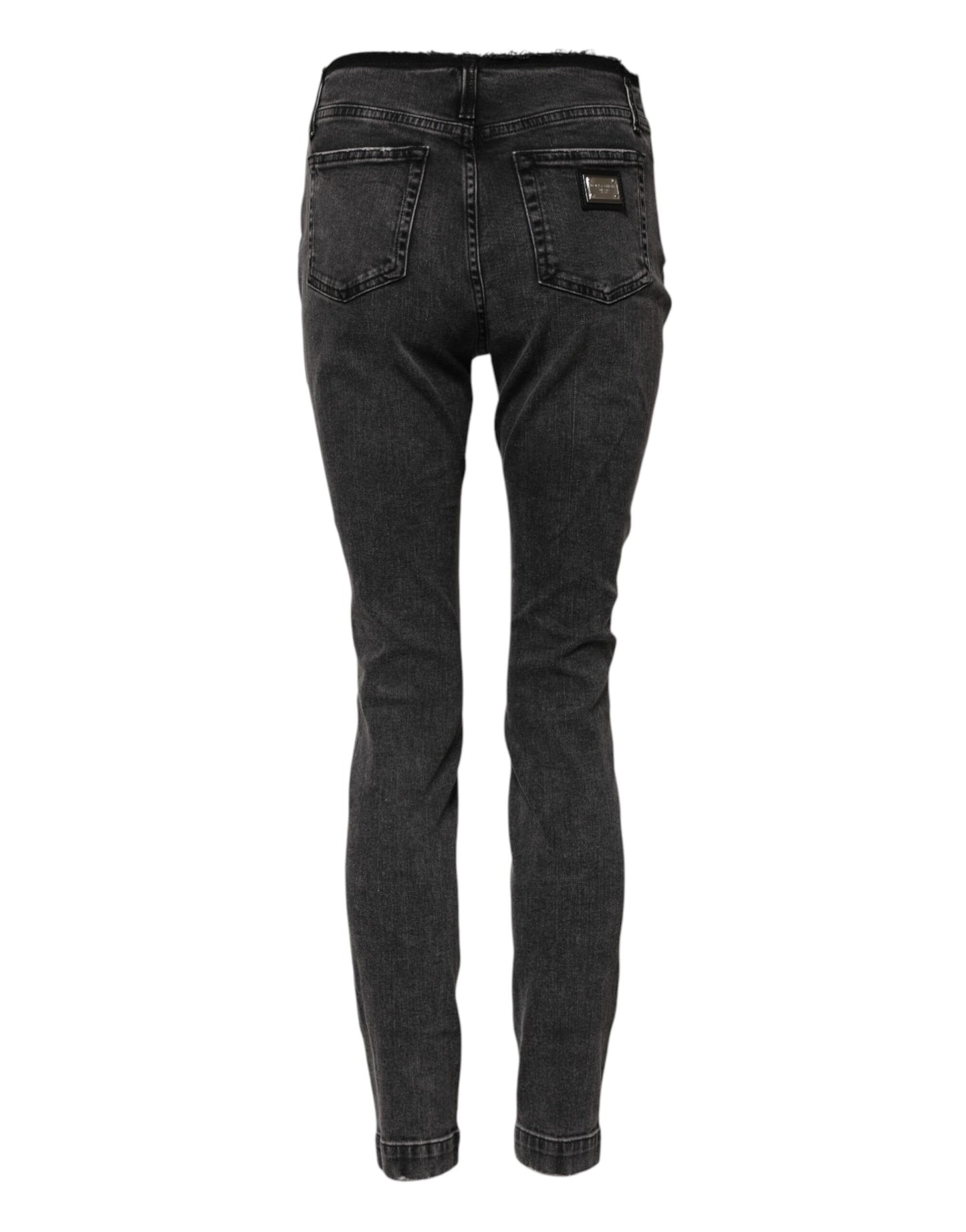 Dolce & Gabbana Gray Skinny Cotton Mid Waisted Denim Jeans Dolce & Gabbana